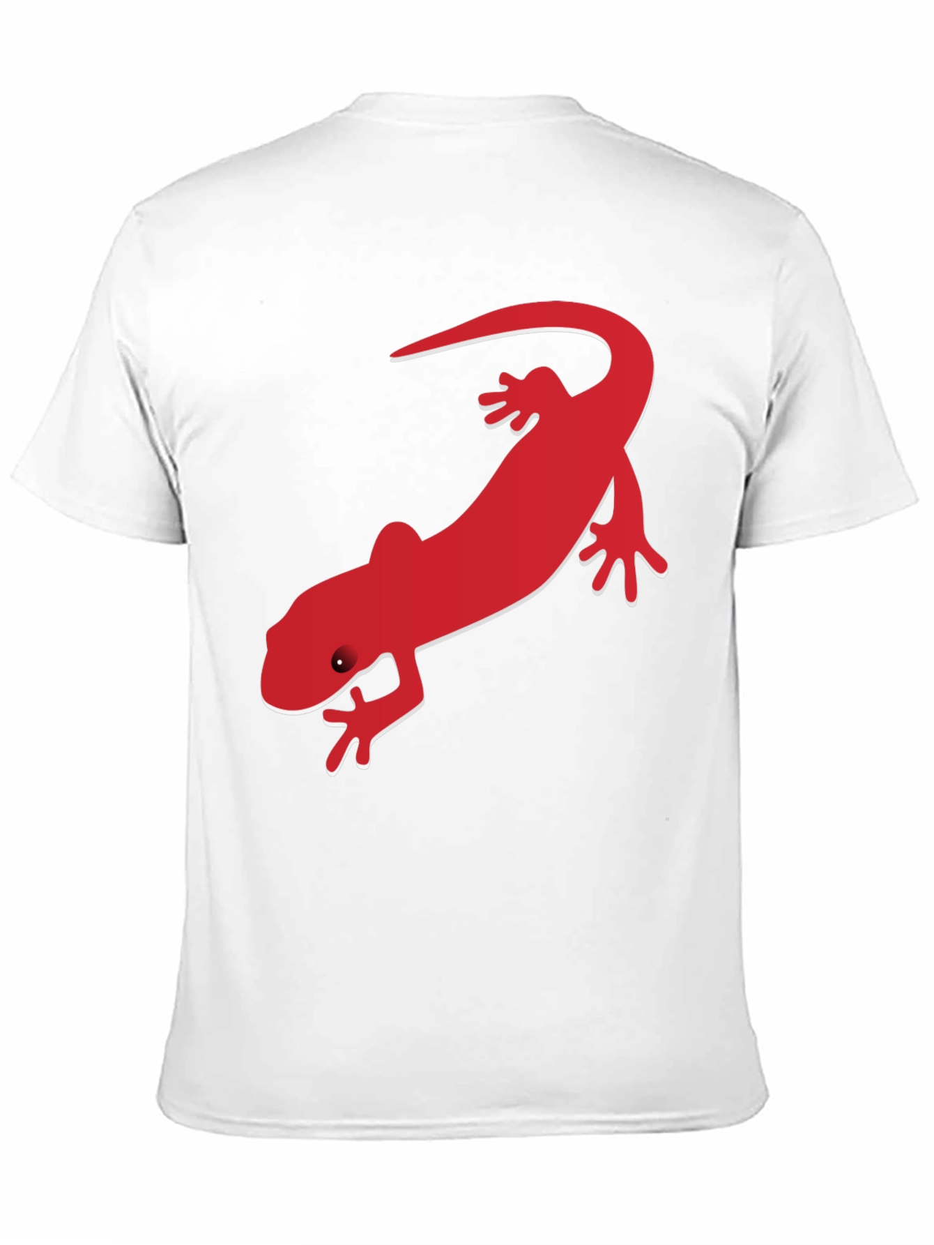 Mens Black T-Shirt with Red Lizard Print