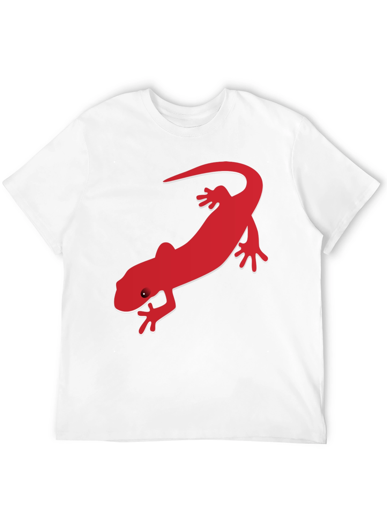 Mens Black T-Shirt with Red Lizard Print
