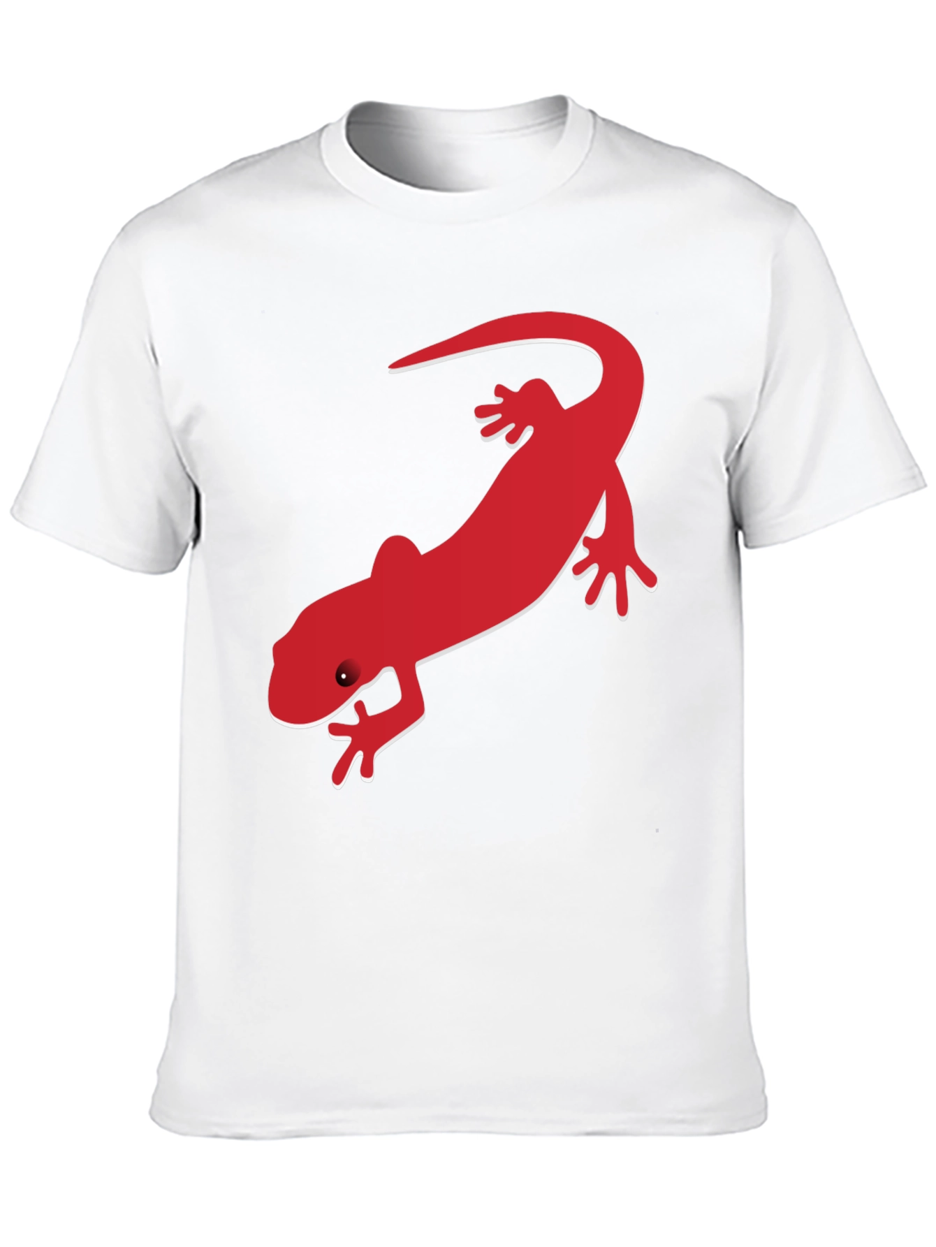 Mens Black T-Shirt with Red Lizard Print