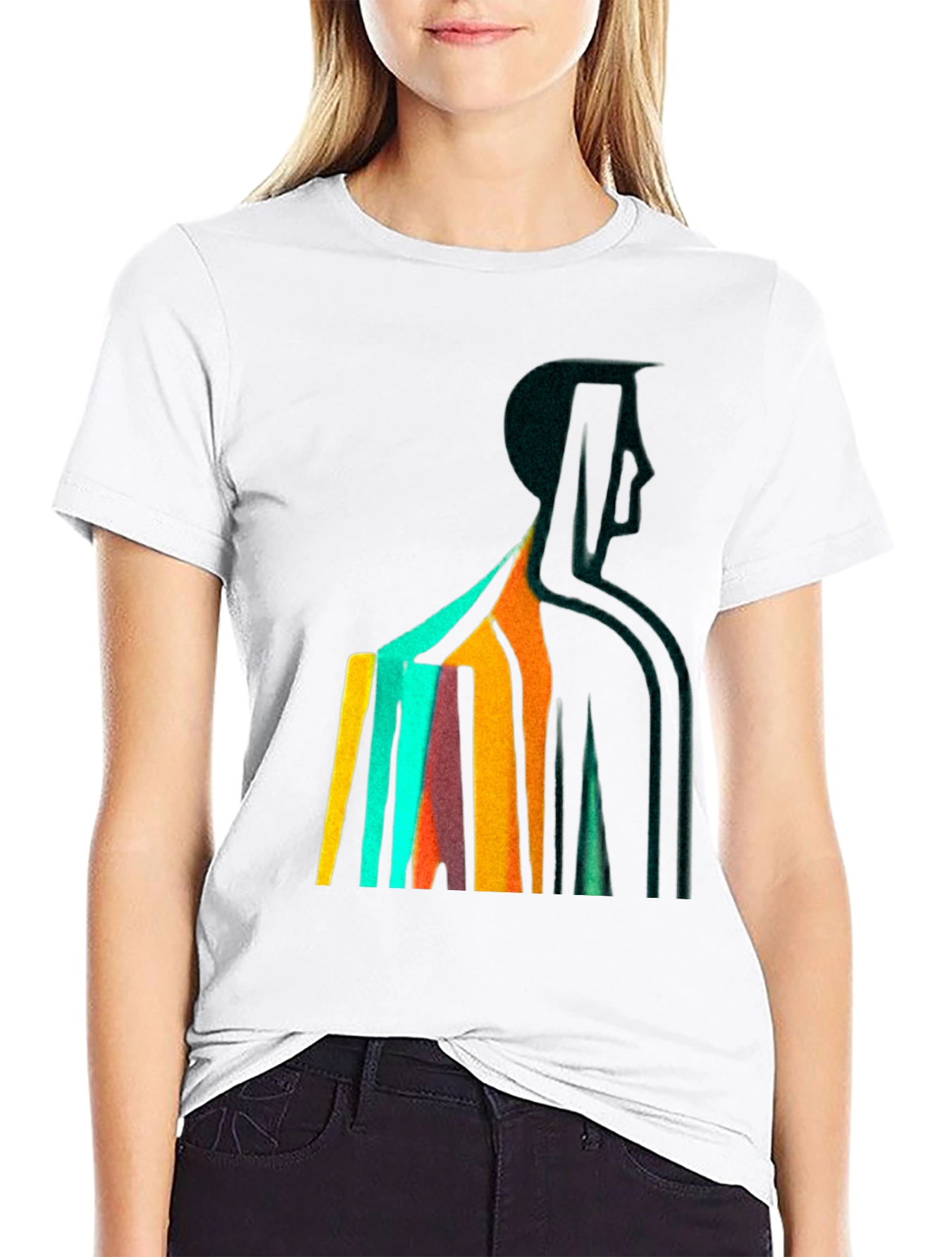 Abstract Figure Graphic Tee - Modern Art T-Shirt