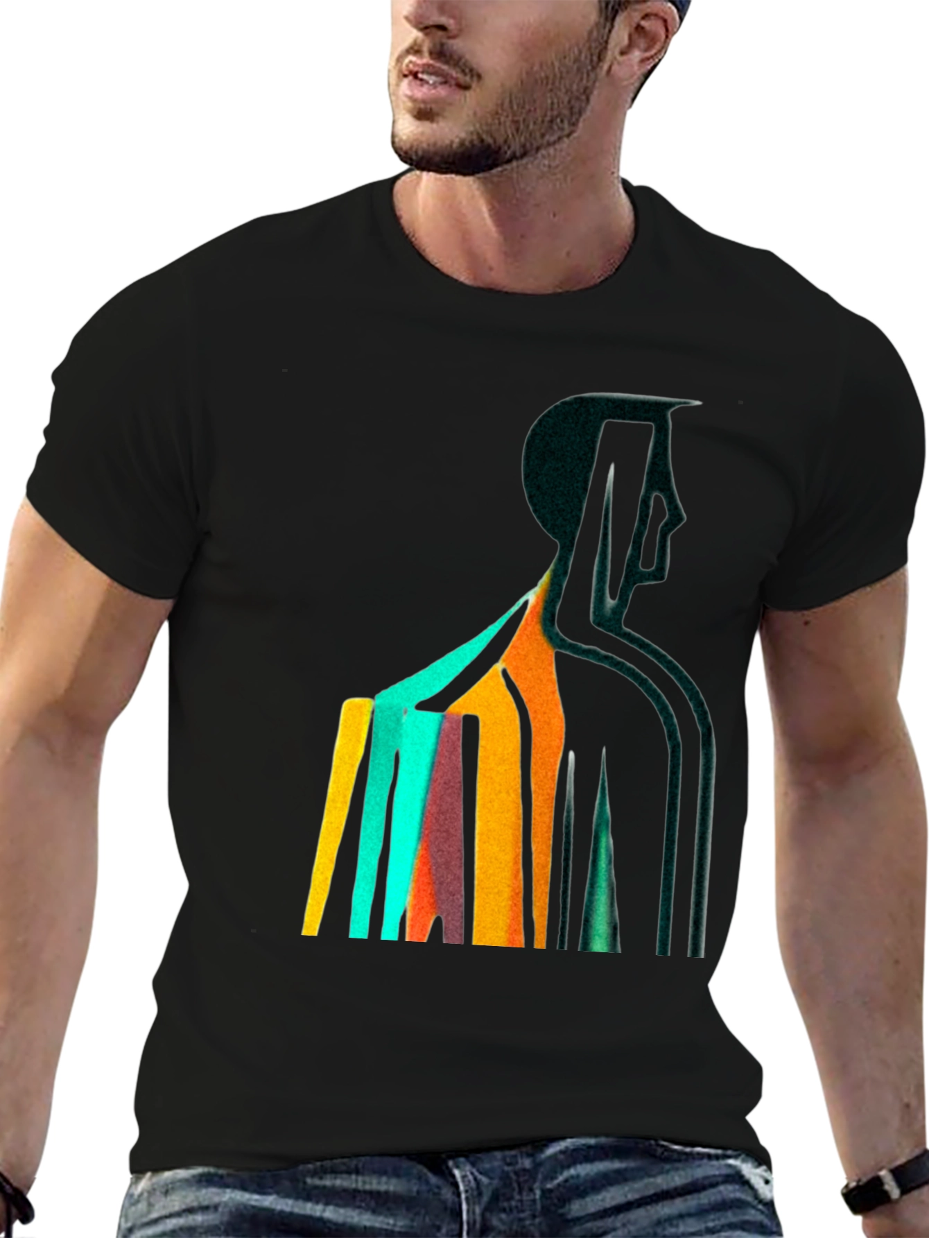 Abstract Figure Graphic Tee - Modern Art T-Shirt