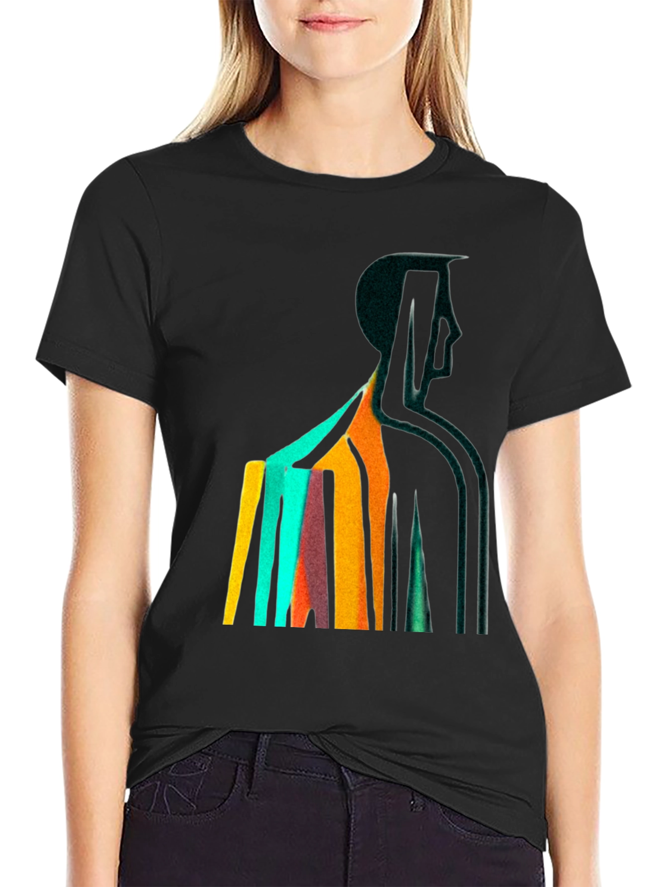 Abstract Figure Graphic Tee - Modern Art T-Shirt