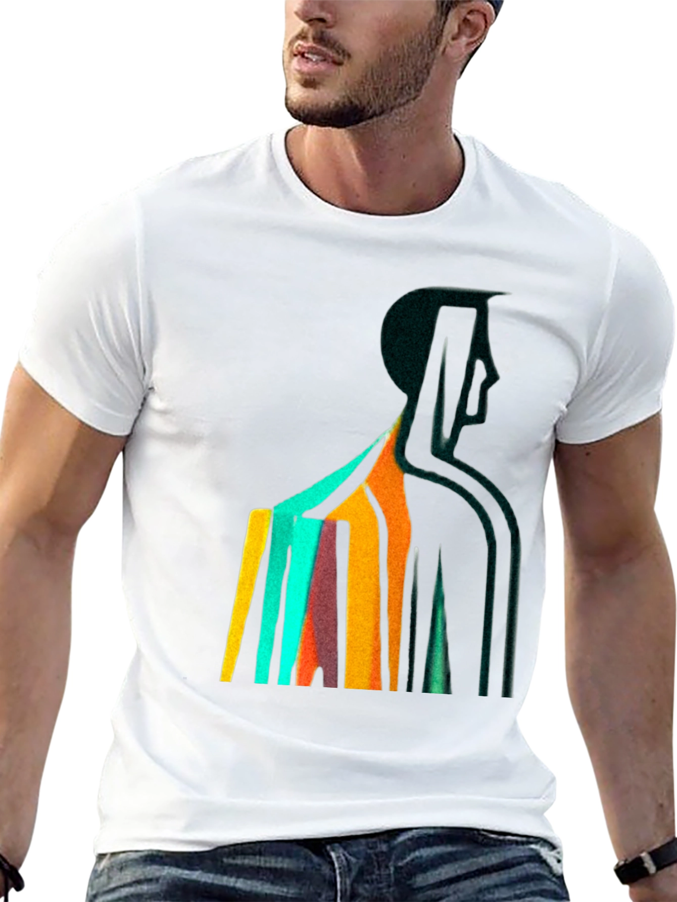 Abstract Figure Graphic Tee - Modern Art T-Shirt
