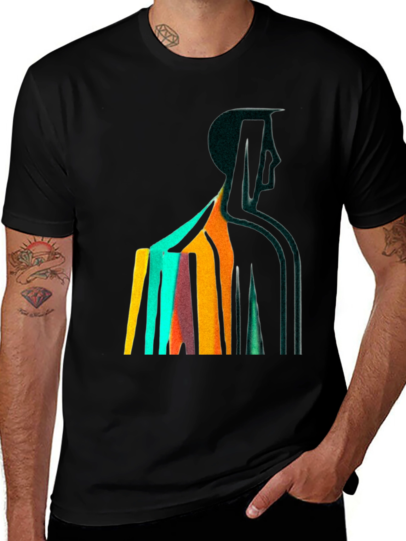 Abstract Figure Graphic Tee - Modern Art T-Shirt