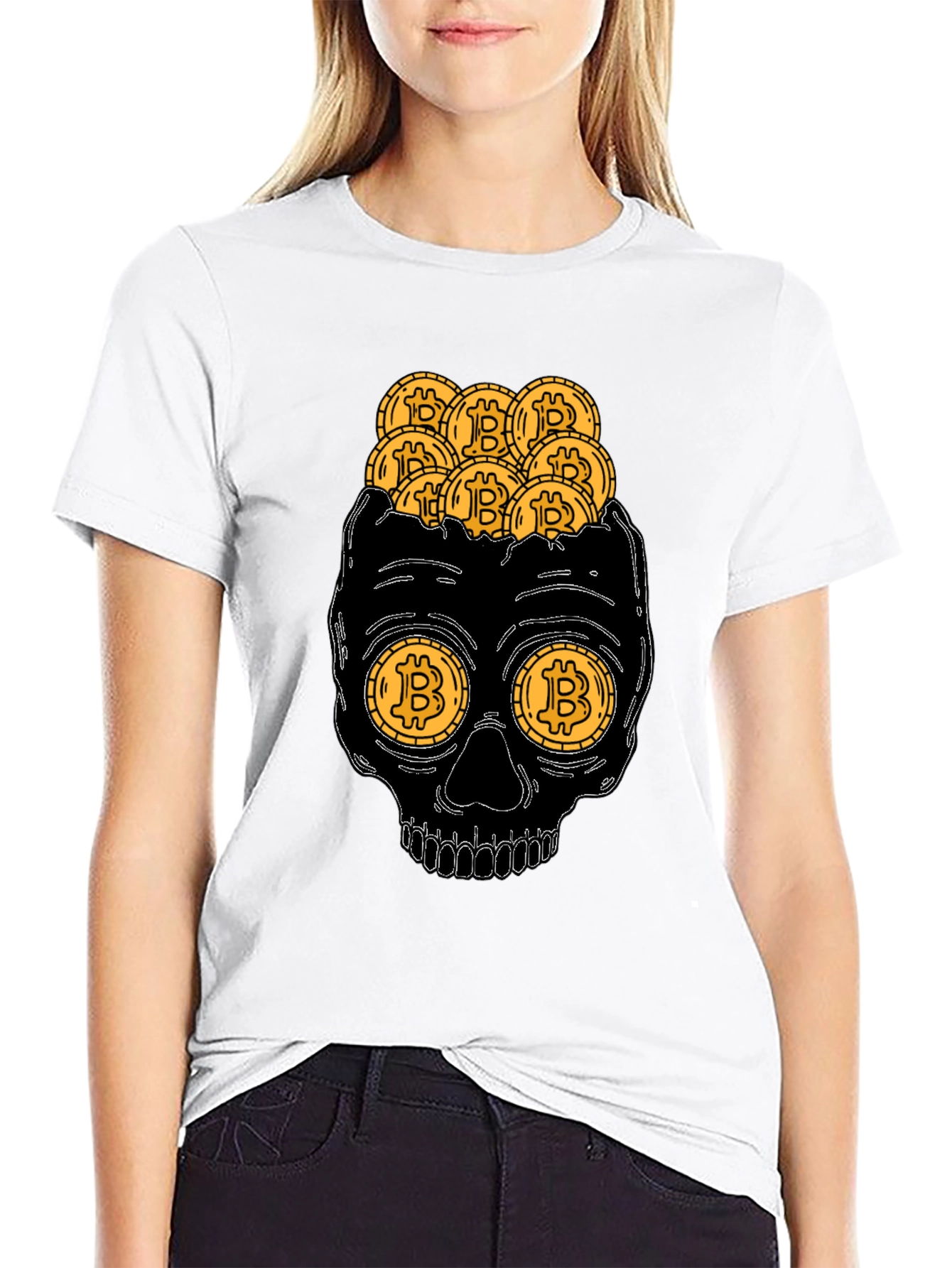 Bitcoin Skull T-Shirt - Crypto Currency Graphic Tee