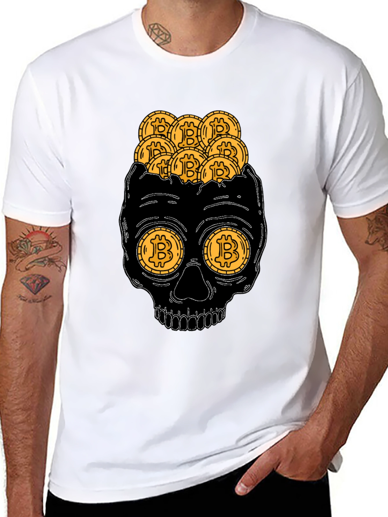Bitcoin Skull T-Shirt - Crypto Currency Graphic Tee