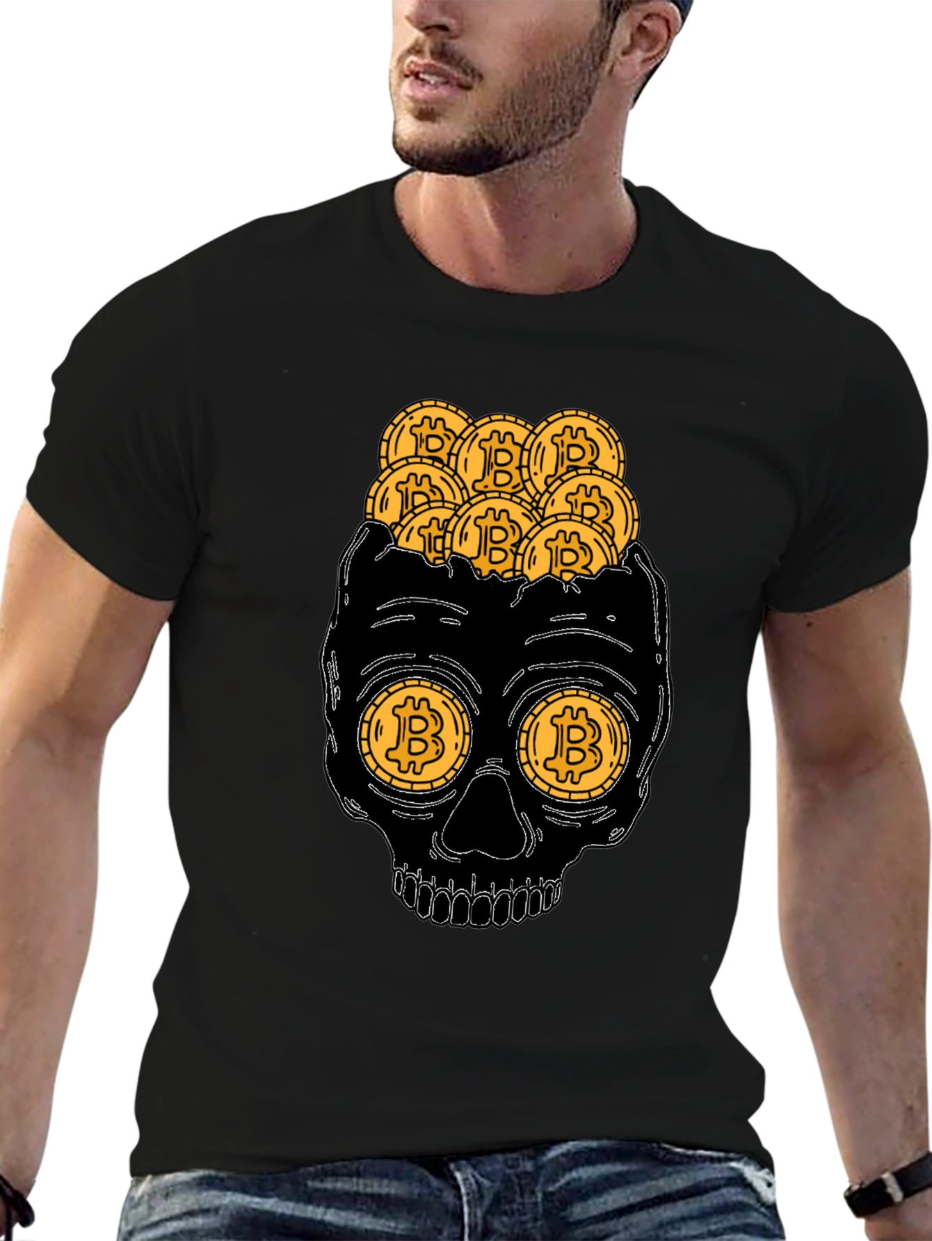 Bitcoin Skull T-Shirt - Crypto Currency Graphic Tee