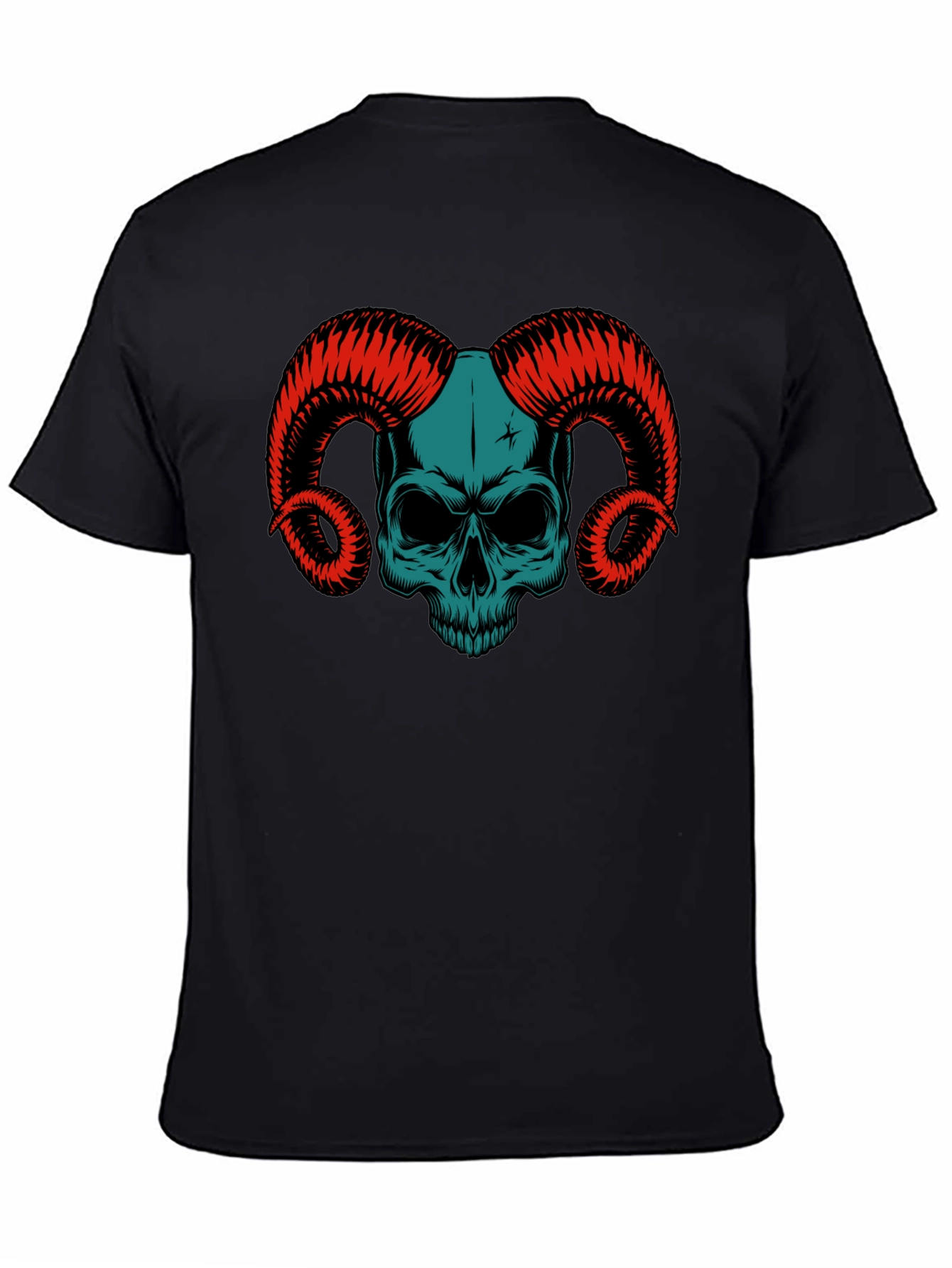 Skull & Horns Graphic Tee - Black