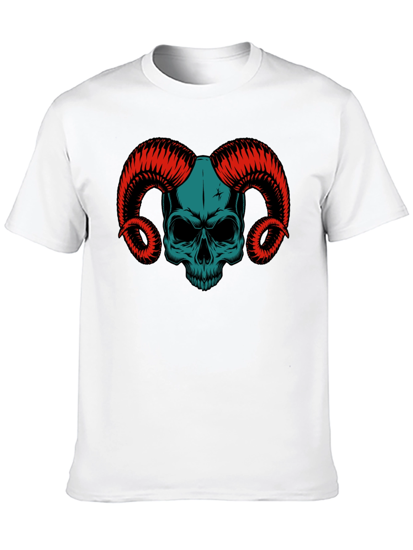 Skull & Horns Graphic Tee - Black