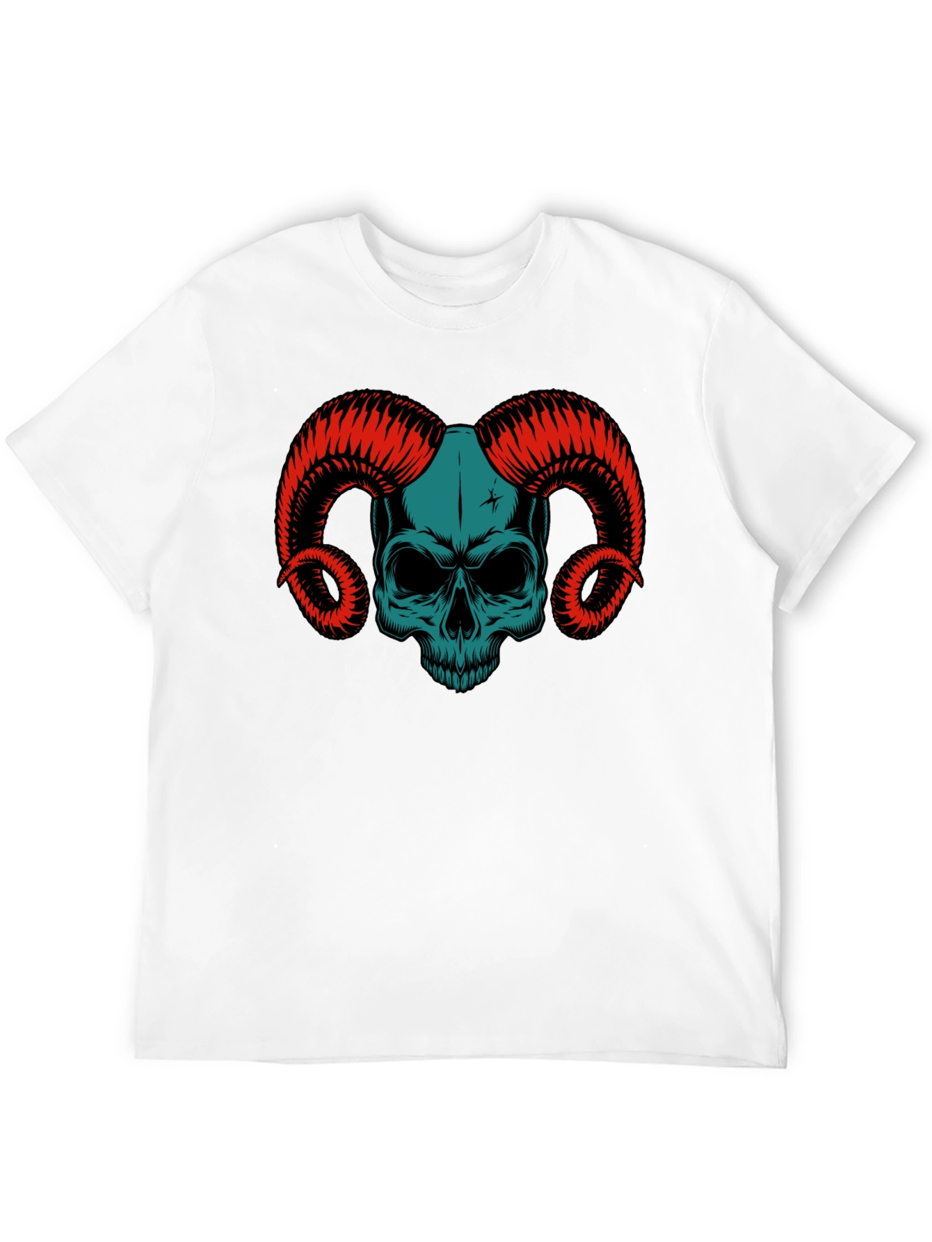 Skull & Horns Graphic Tee - Black