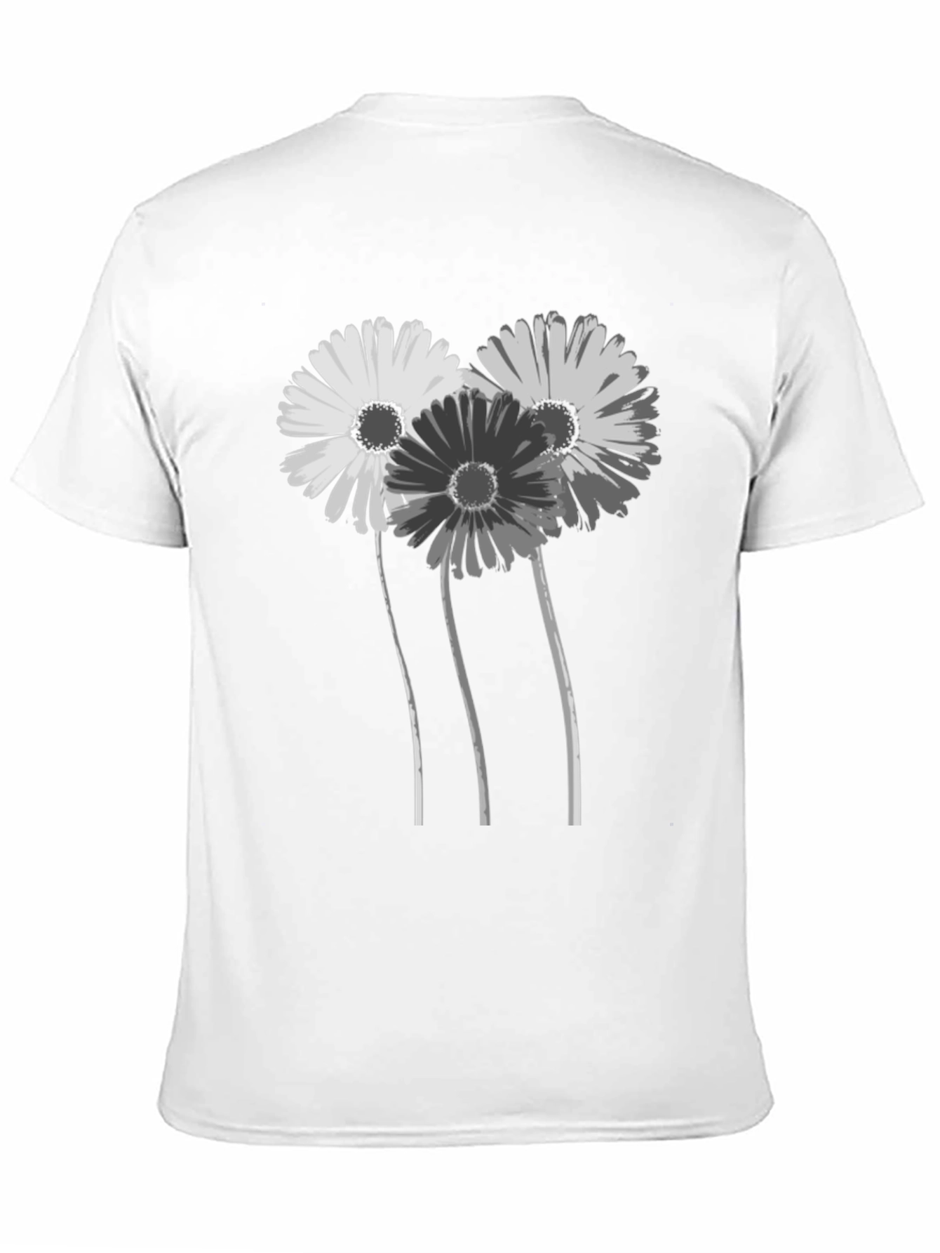 Floral Graphic Black T-Shirt - Stylish Daisy Design