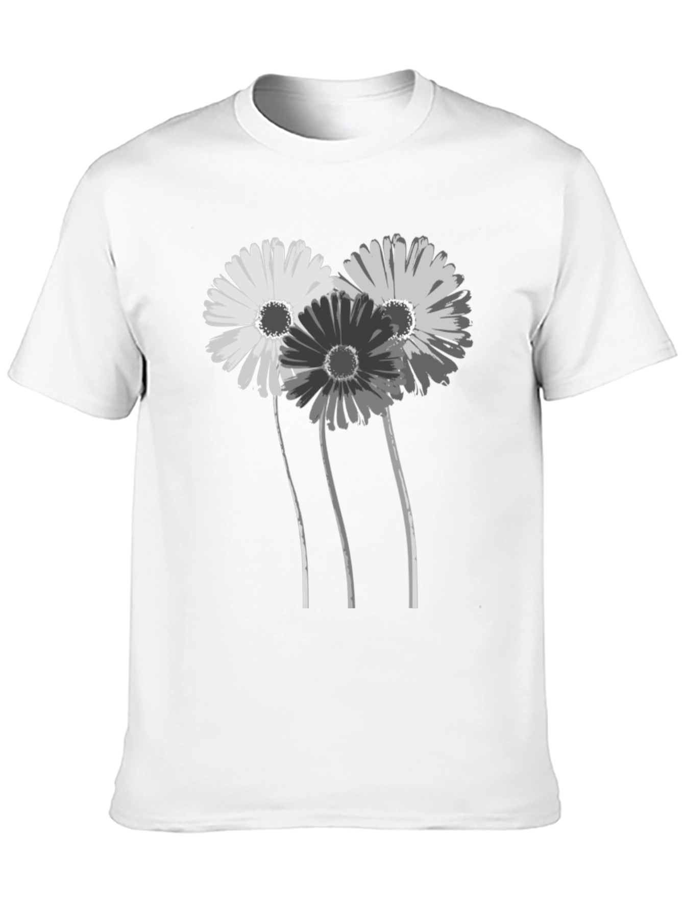 Floral Graphic Black T-Shirt - Stylish Daisy Design