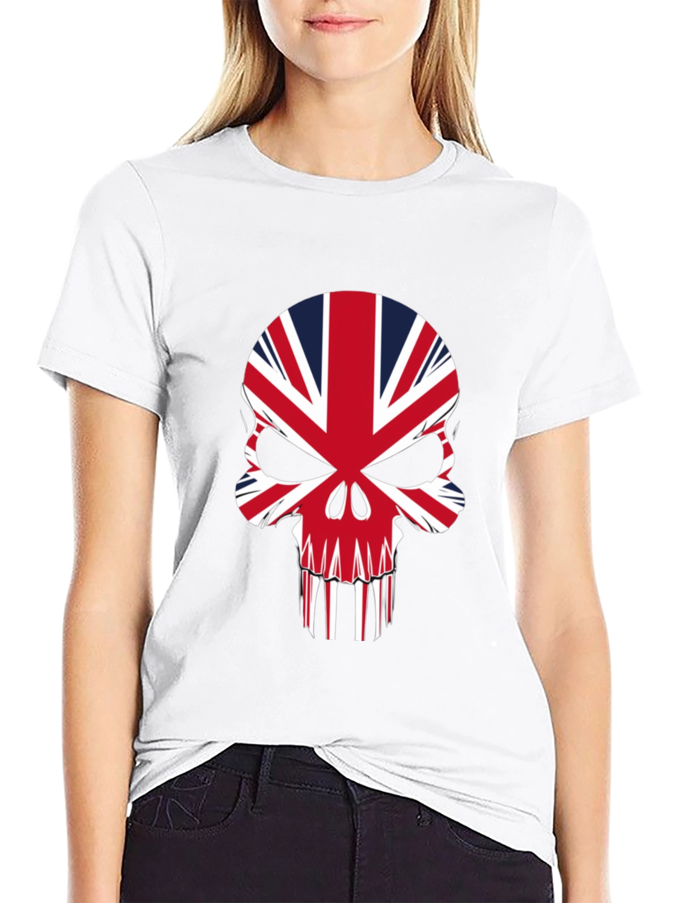 Union Jack Skull Graphic Tee - Black