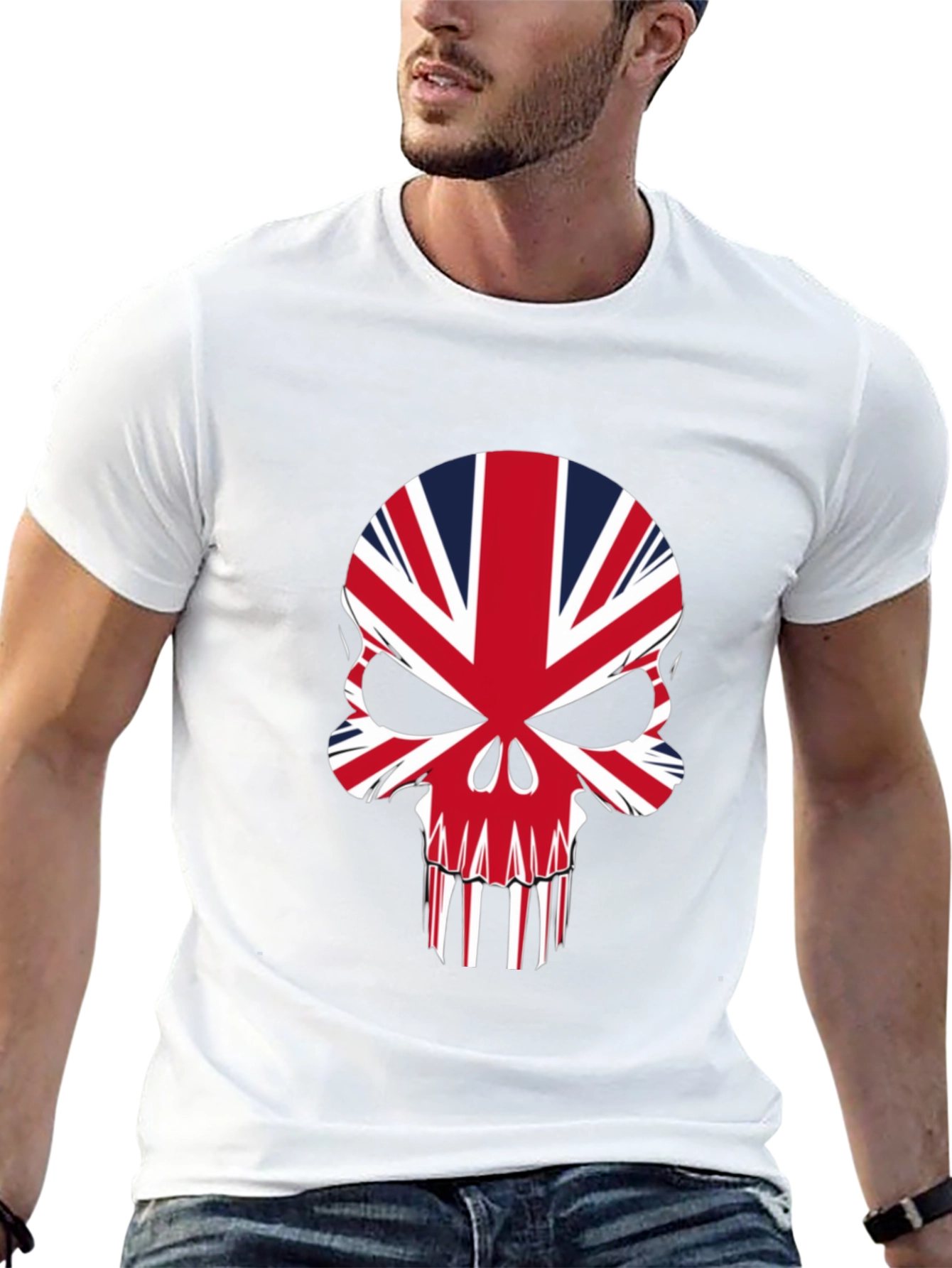 Union Jack Skull Graphic Tee - Black
