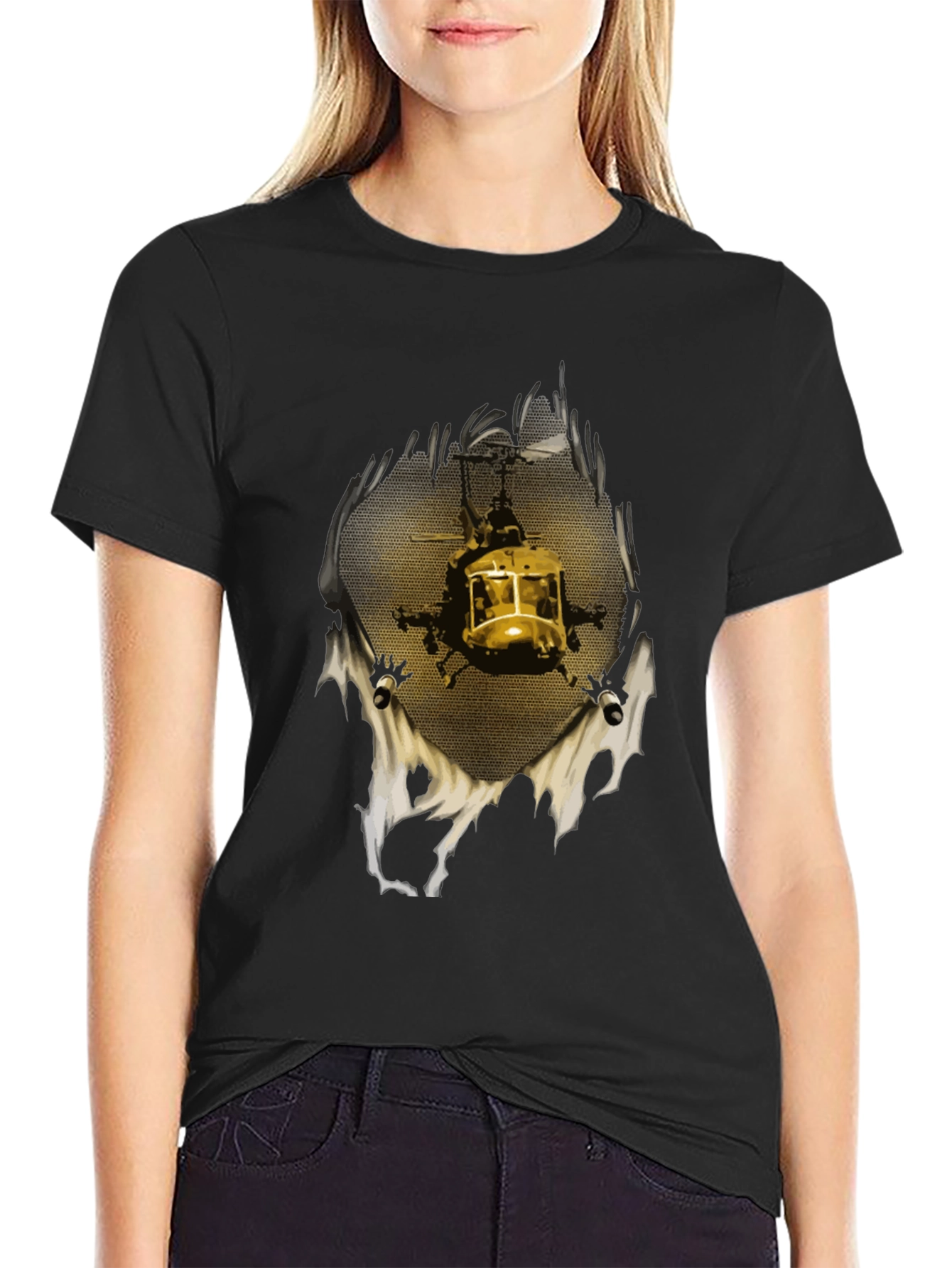 Helicopter Graphic Print T-Shirt