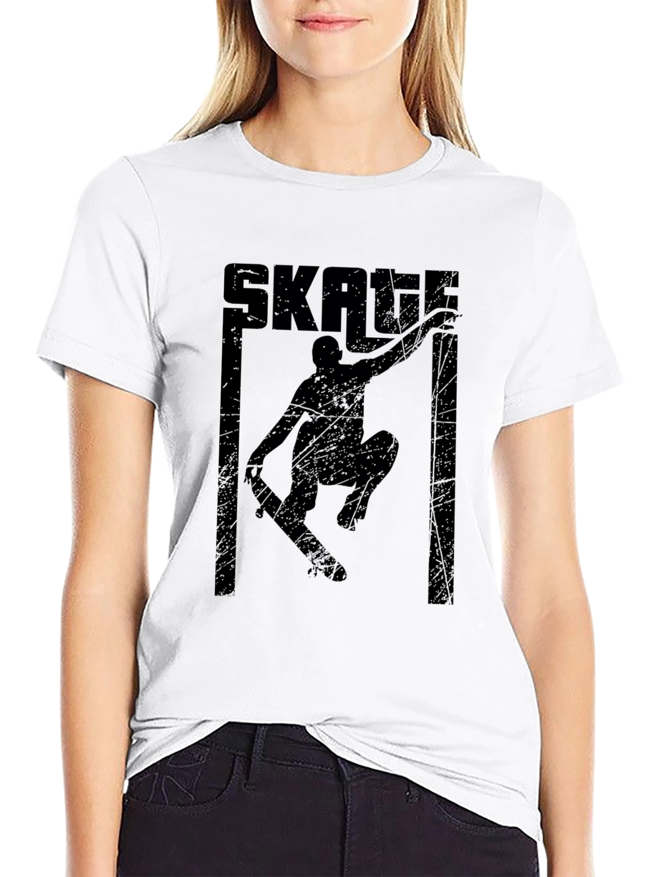 Skate Graphic Tee - Retro Black Skateboard Shirt