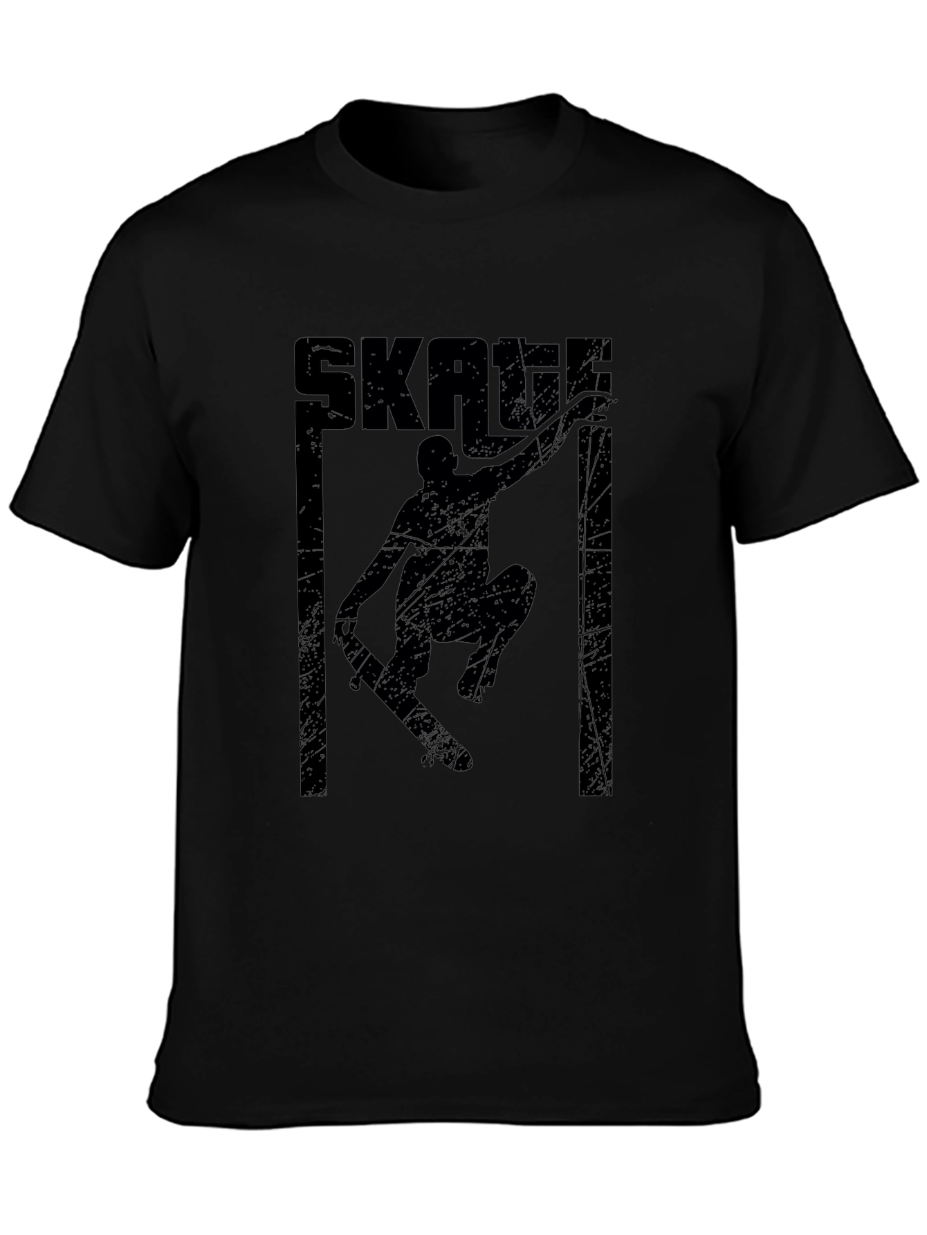 Skate Graphic Tee - Retro Black Skateboard Shirt