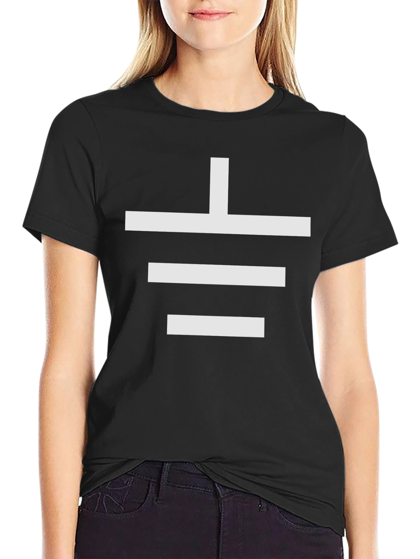 Electrical Ground Symbol Black T-Shirt