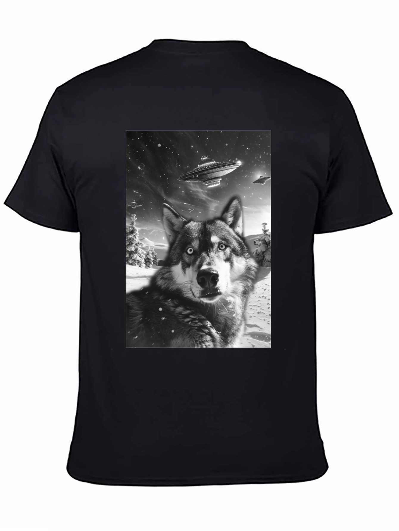 Wolf UFO Black T-Shirt