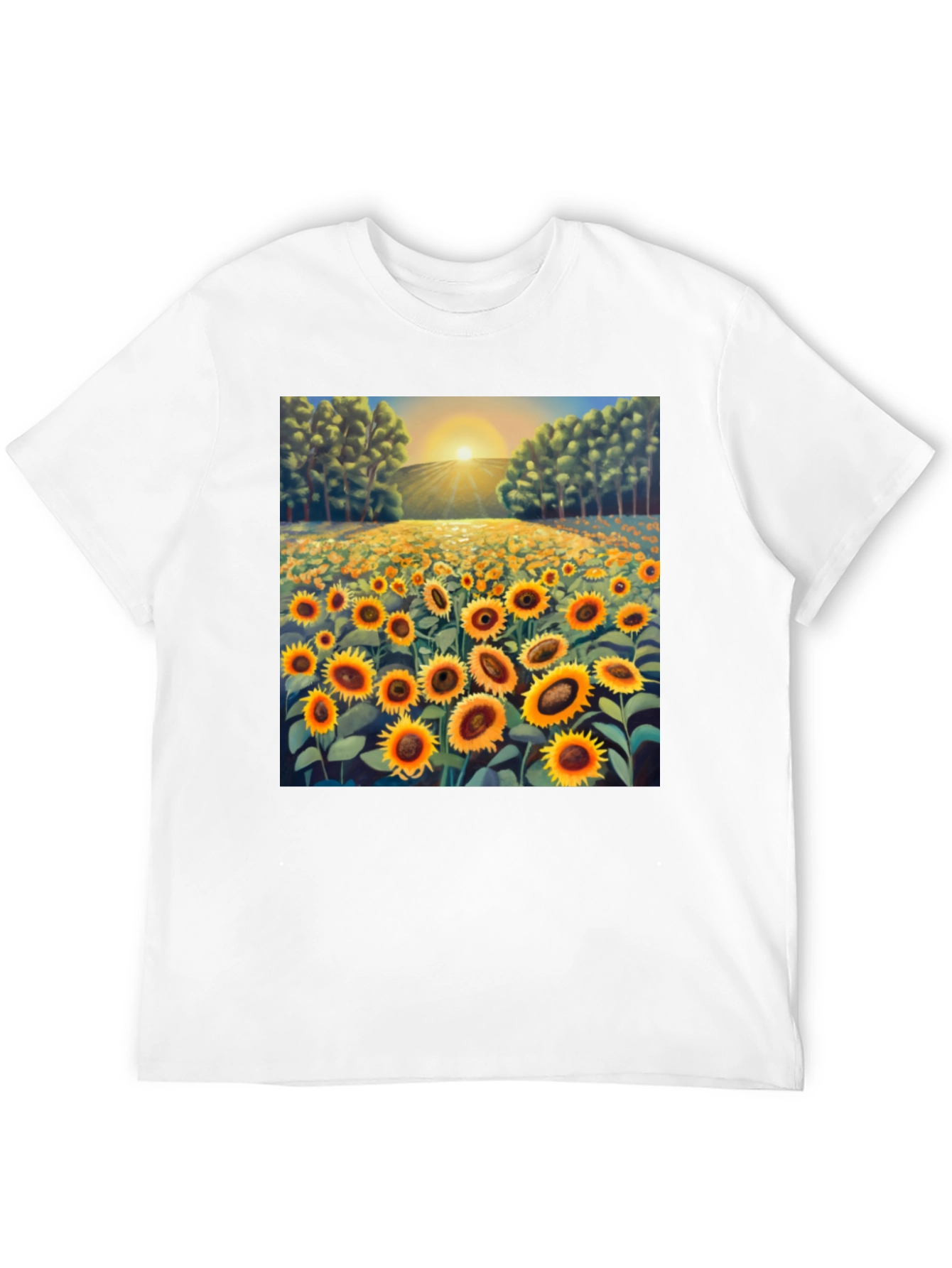 Sunflower Field Graphic Tee - Stylish & Comfortable