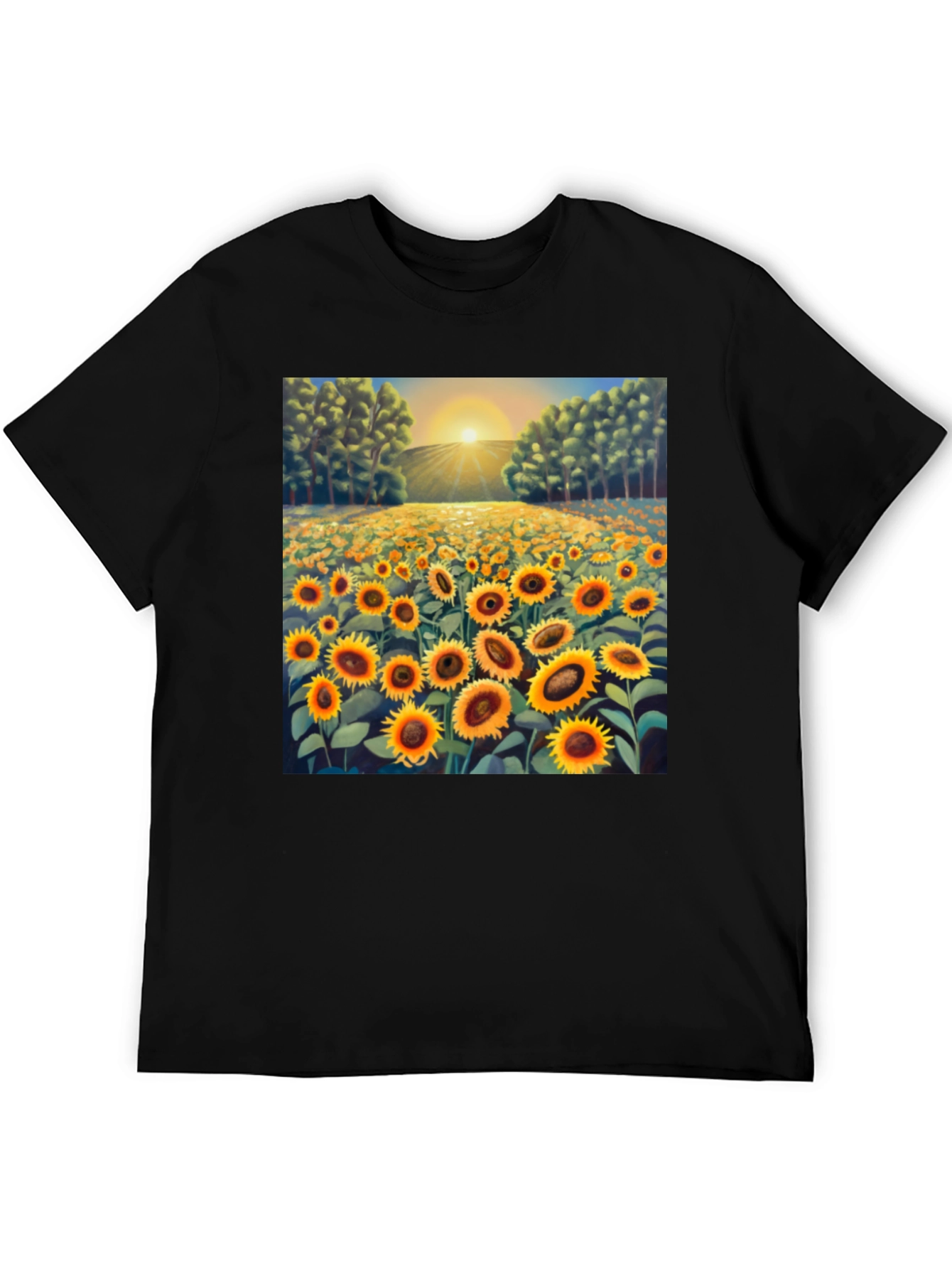 Sunflower Field Graphic Tee - Stylish & Comfortable