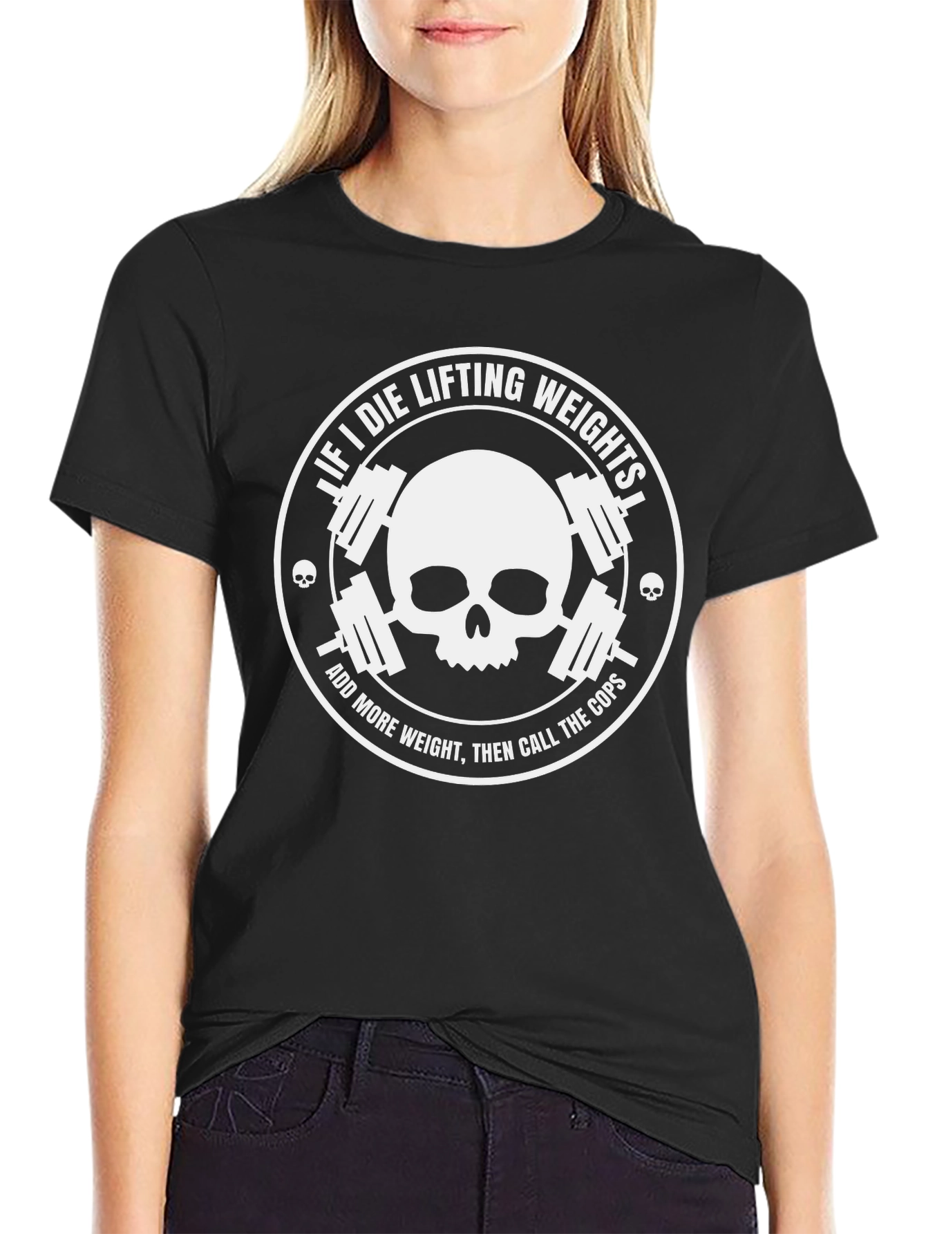 Weightlifting Skull Graphic Tee
