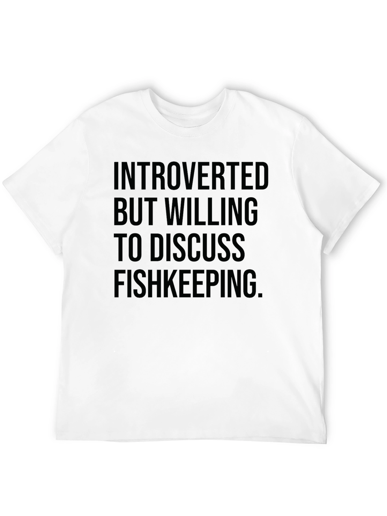 Introverted Fishkeeping T-Shirt - Black Cotton Blend