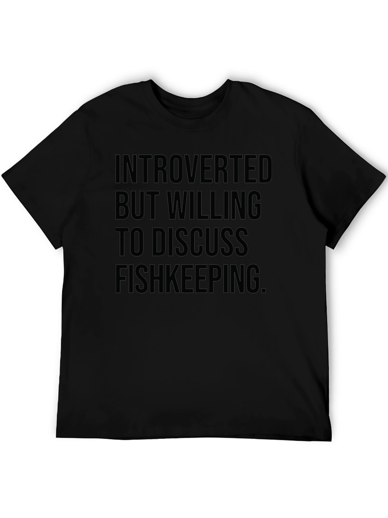 Introverted Fishkeeping T-Shirt - Black Cotton Blend
