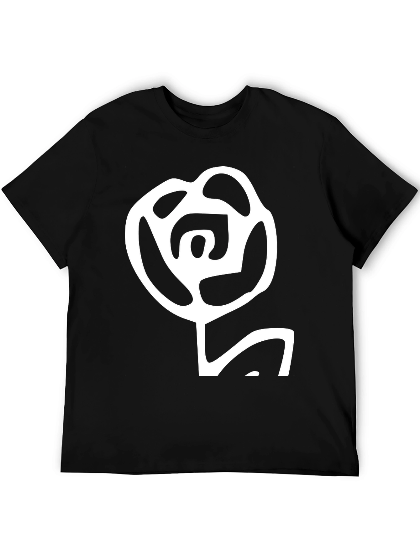 Abstract Rose Graphic Black T-Shirt