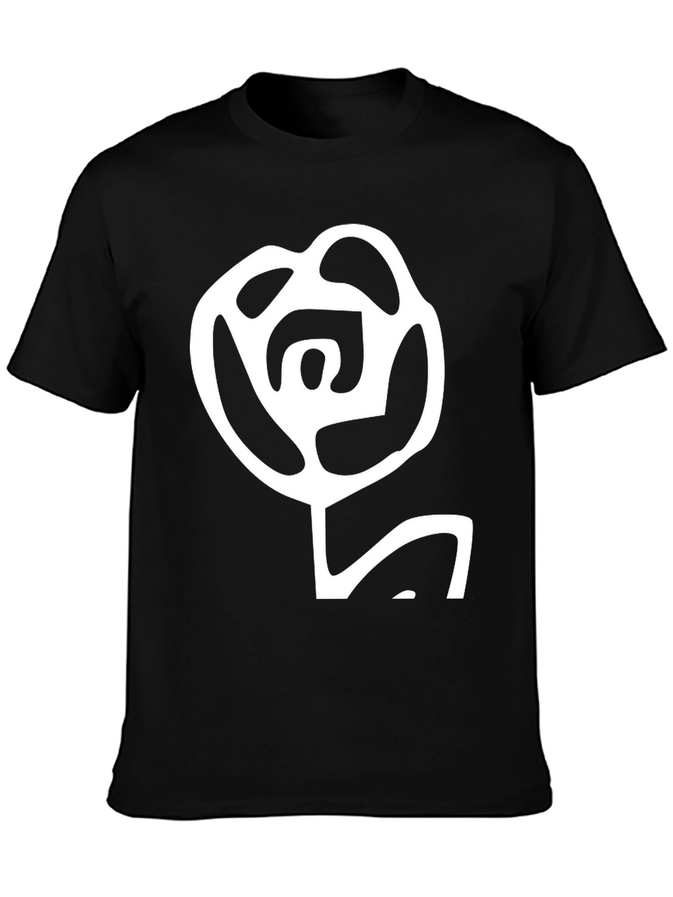 Abstract Rose Graphic Black T-Shirt