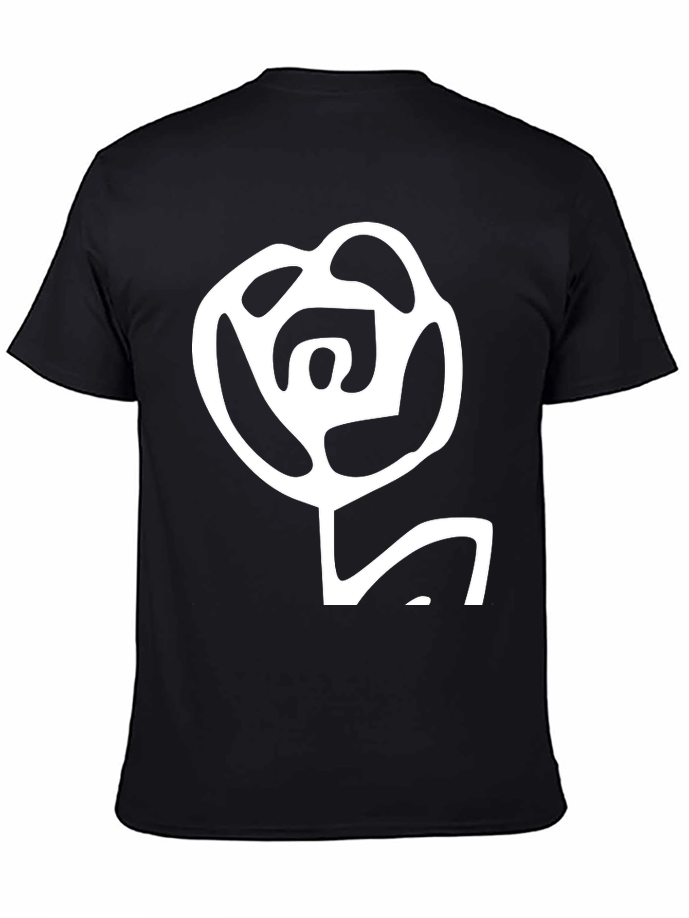 Abstract Rose Graphic Black T-Shirt