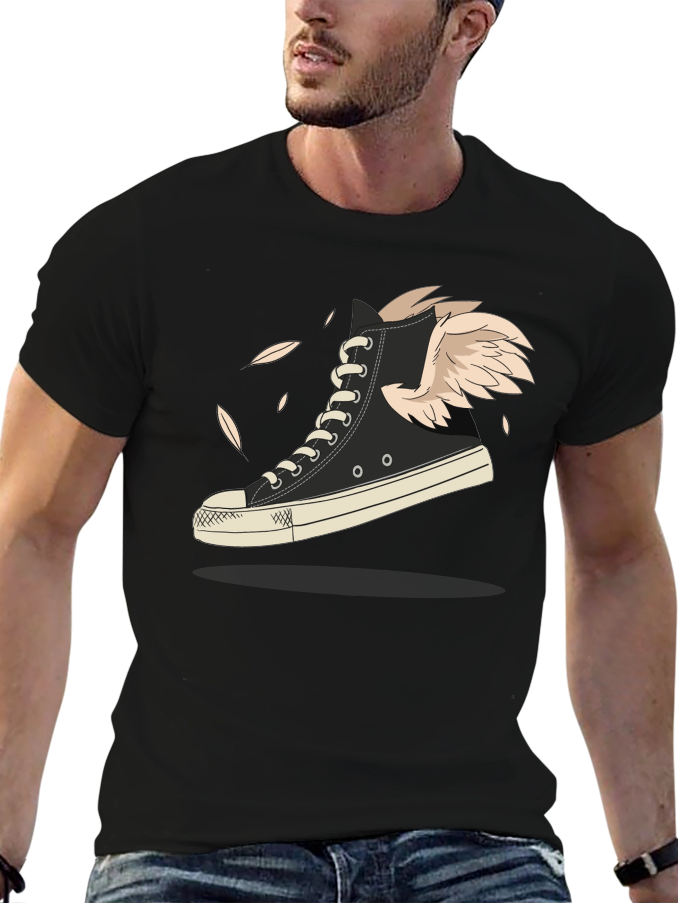 Winged High-Top Sneaker Graphic Tee - Fly Style!