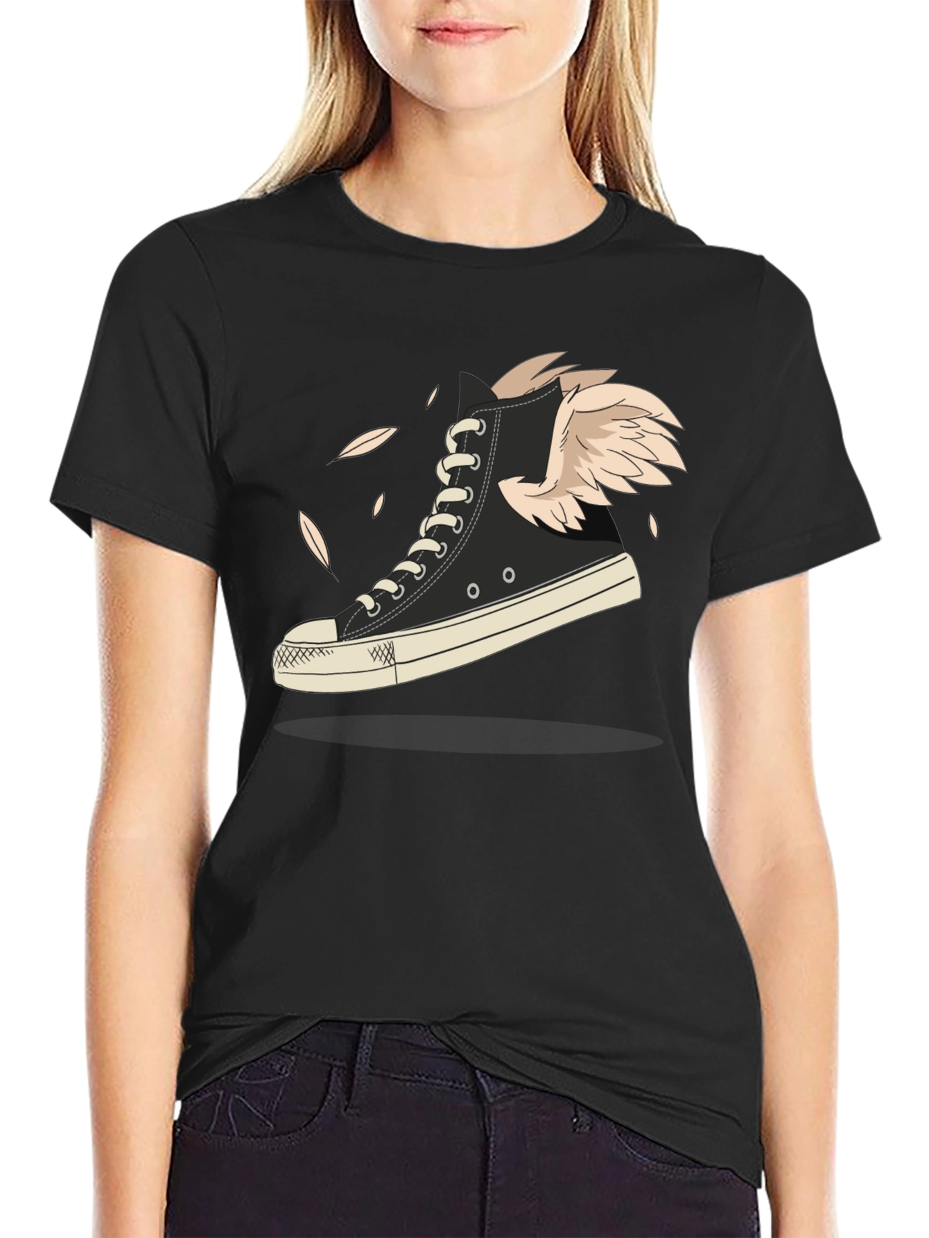 Winged High-Top Sneaker Graphic Tee - Fly Style!