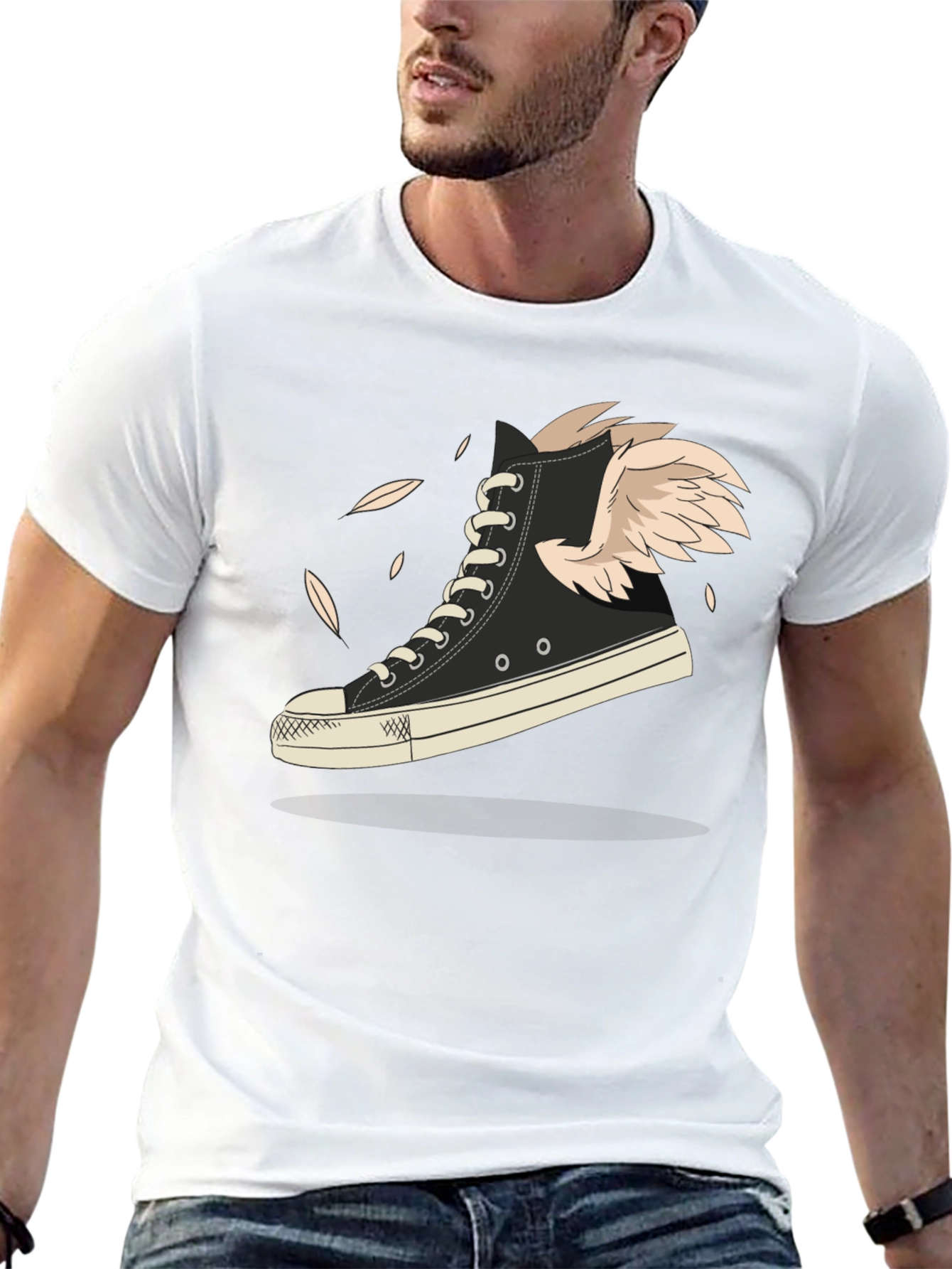 Winged High-Top Sneaker Graphic Tee - Fly Style!