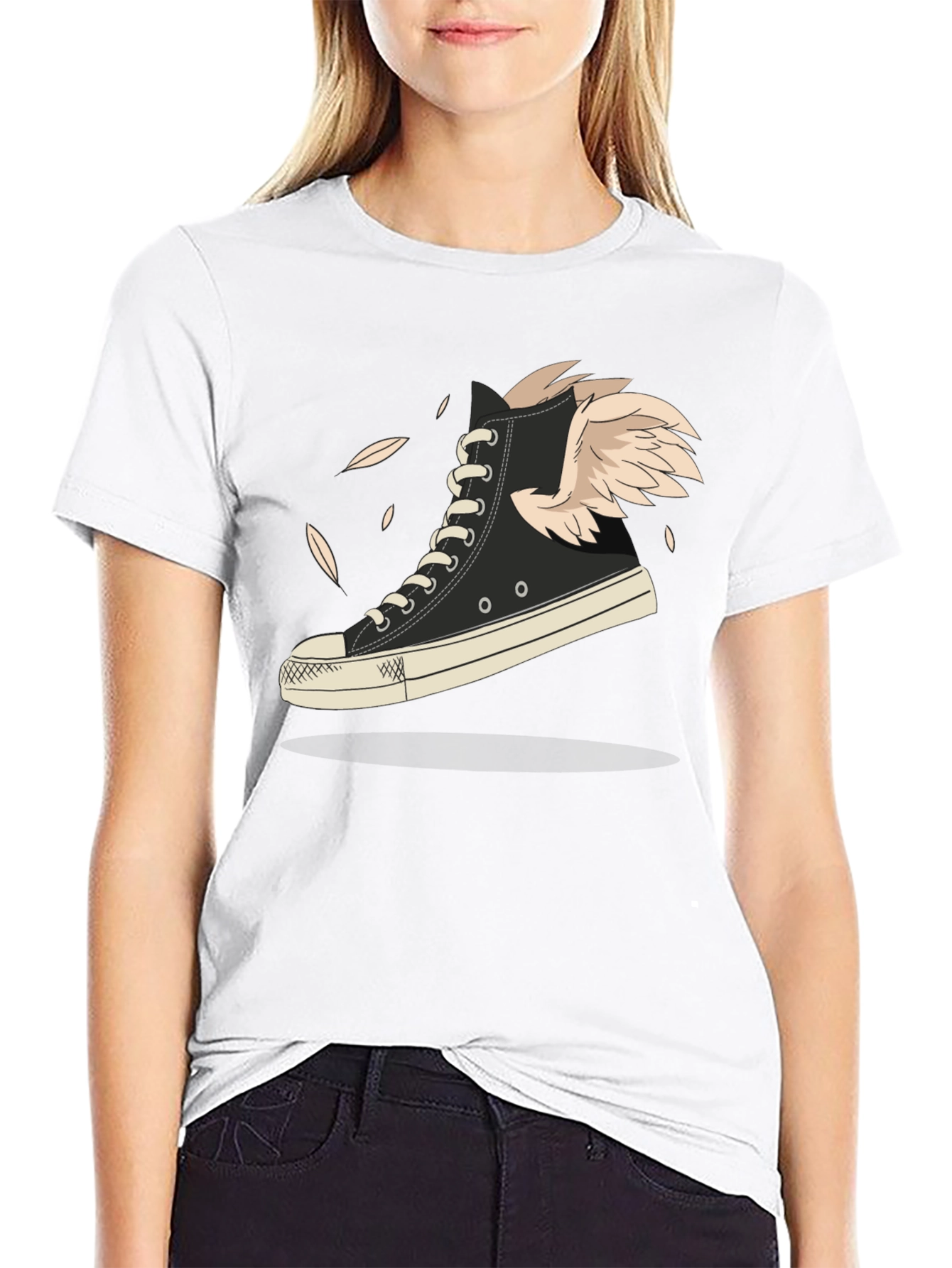 Winged High-Top Sneaker Graphic Tee - Fly Style!