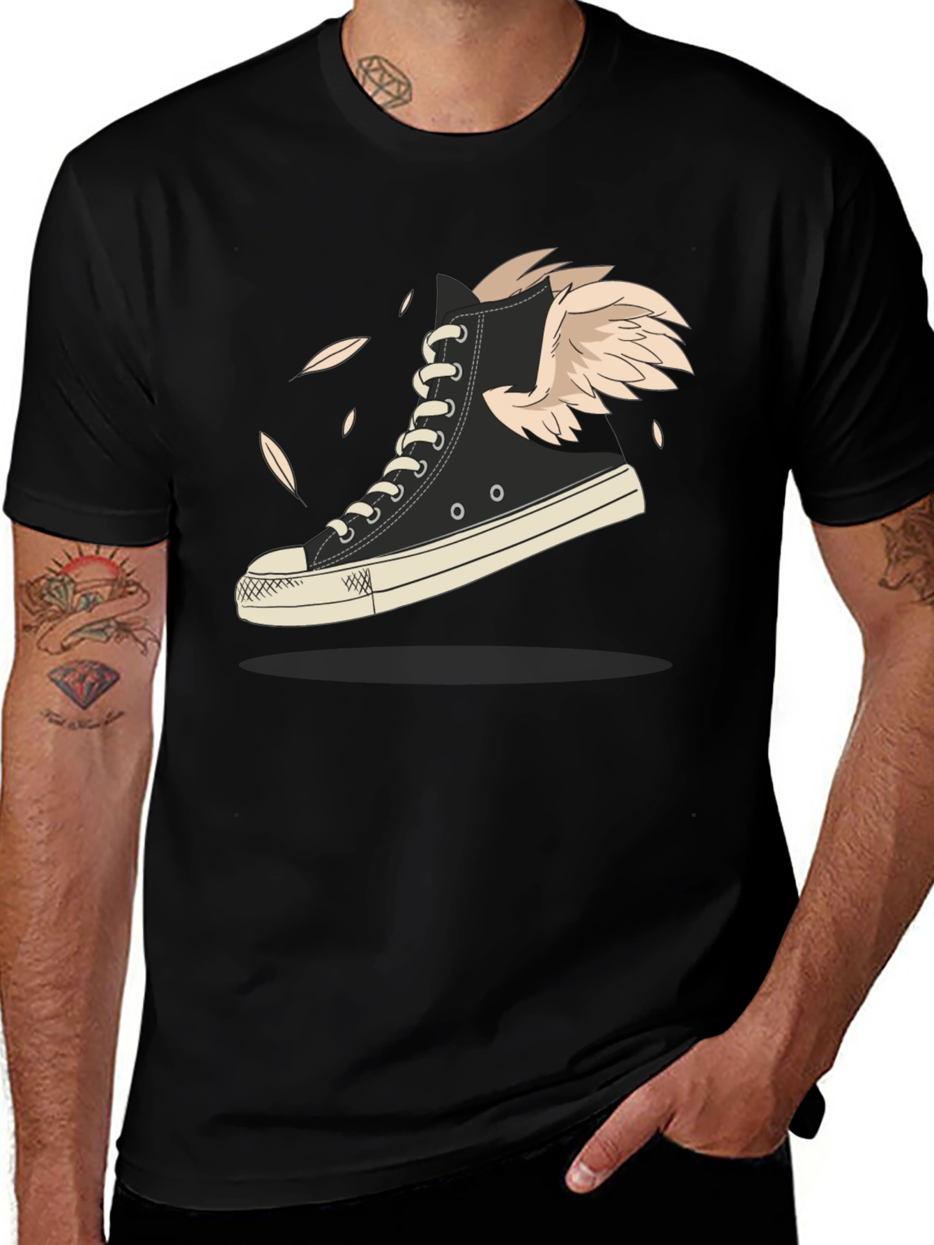 Winged High-Top Sneaker Graphic Tee - Fly Style!