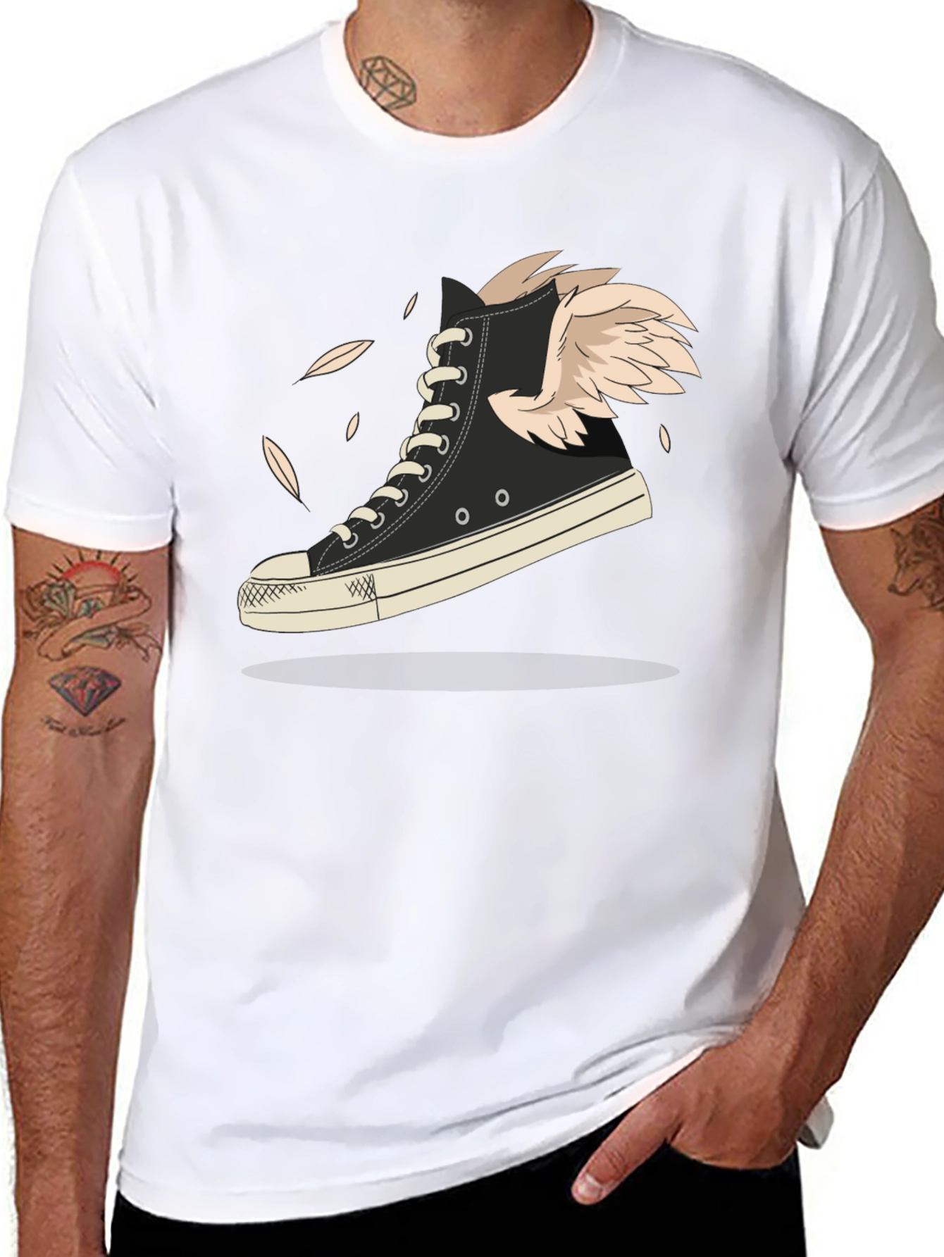 Winged High-Top Sneaker Graphic Tee - Fly Style!
