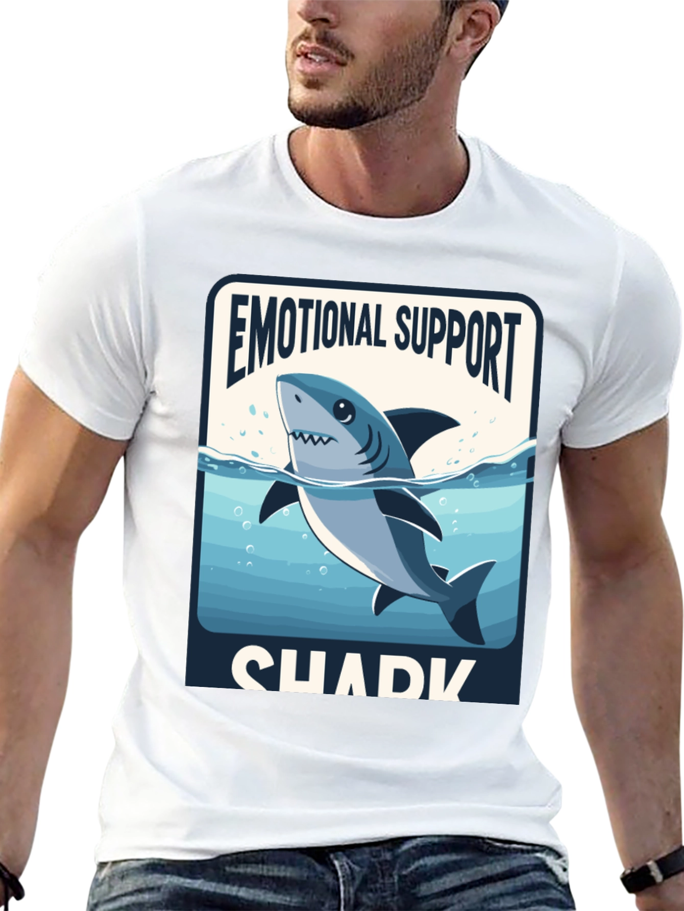 Emotional Support Shark T-Shirt - Funny Graphic Tee