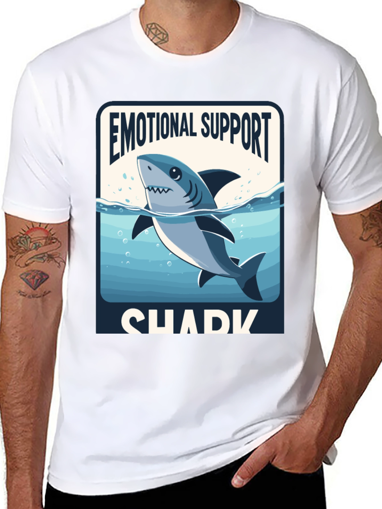 Emotional Support Shark T-Shirt - Funny Graphic Tee