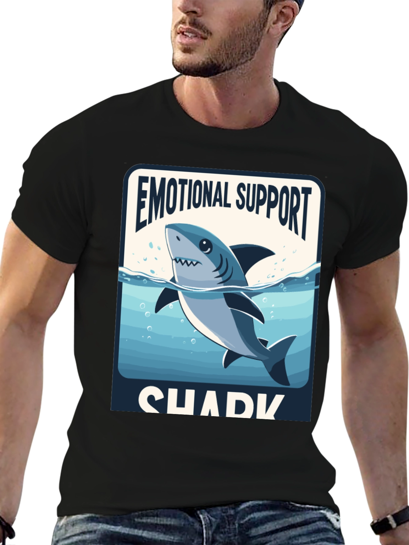 Emotional Support Shark T-Shirt - Funny Graphic Tee