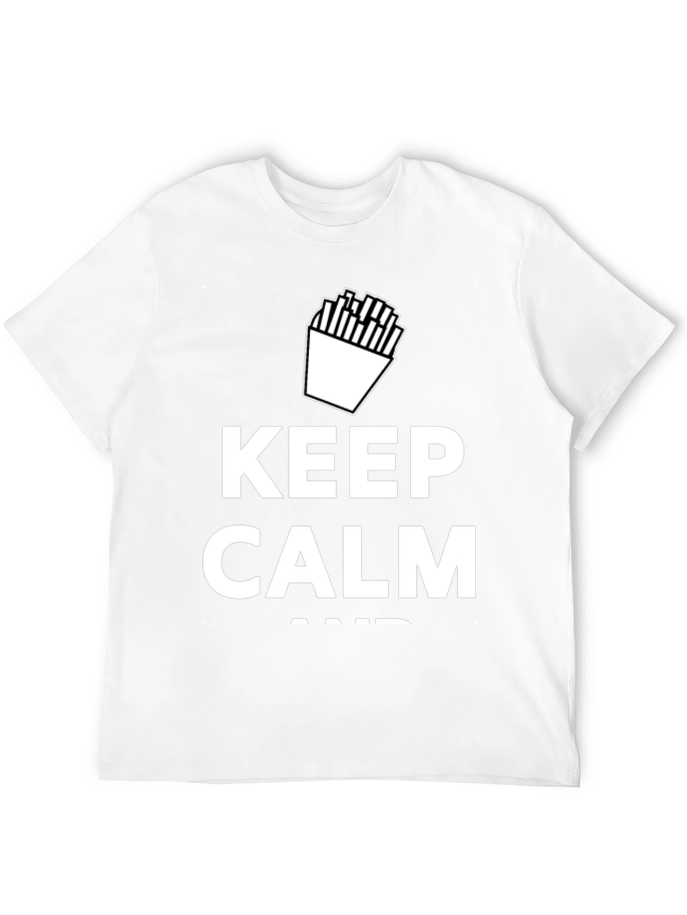 Keep Calm and Eat Fries Black T-Shirt