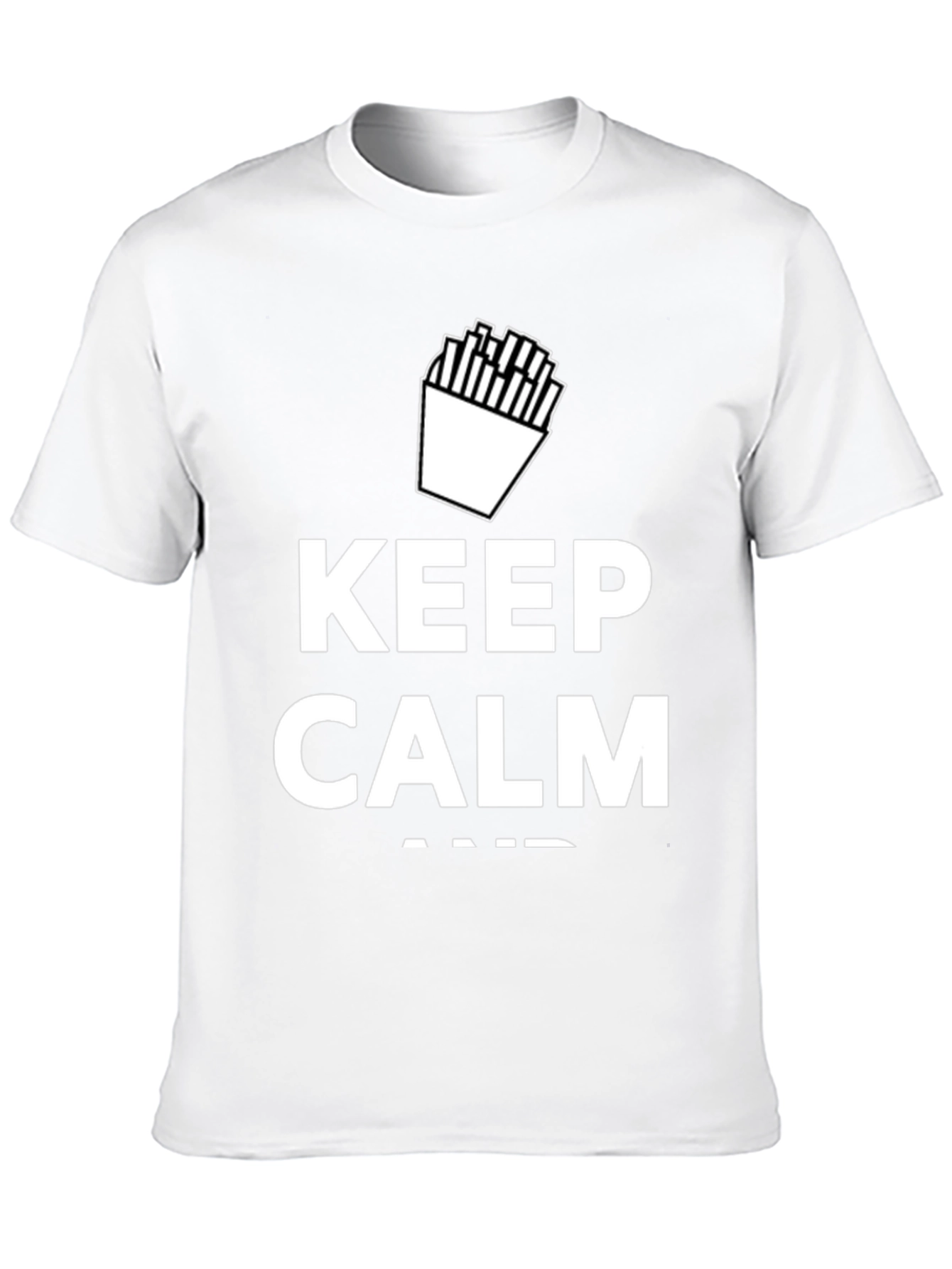Keep Calm and Eat Fries Black T-Shirt