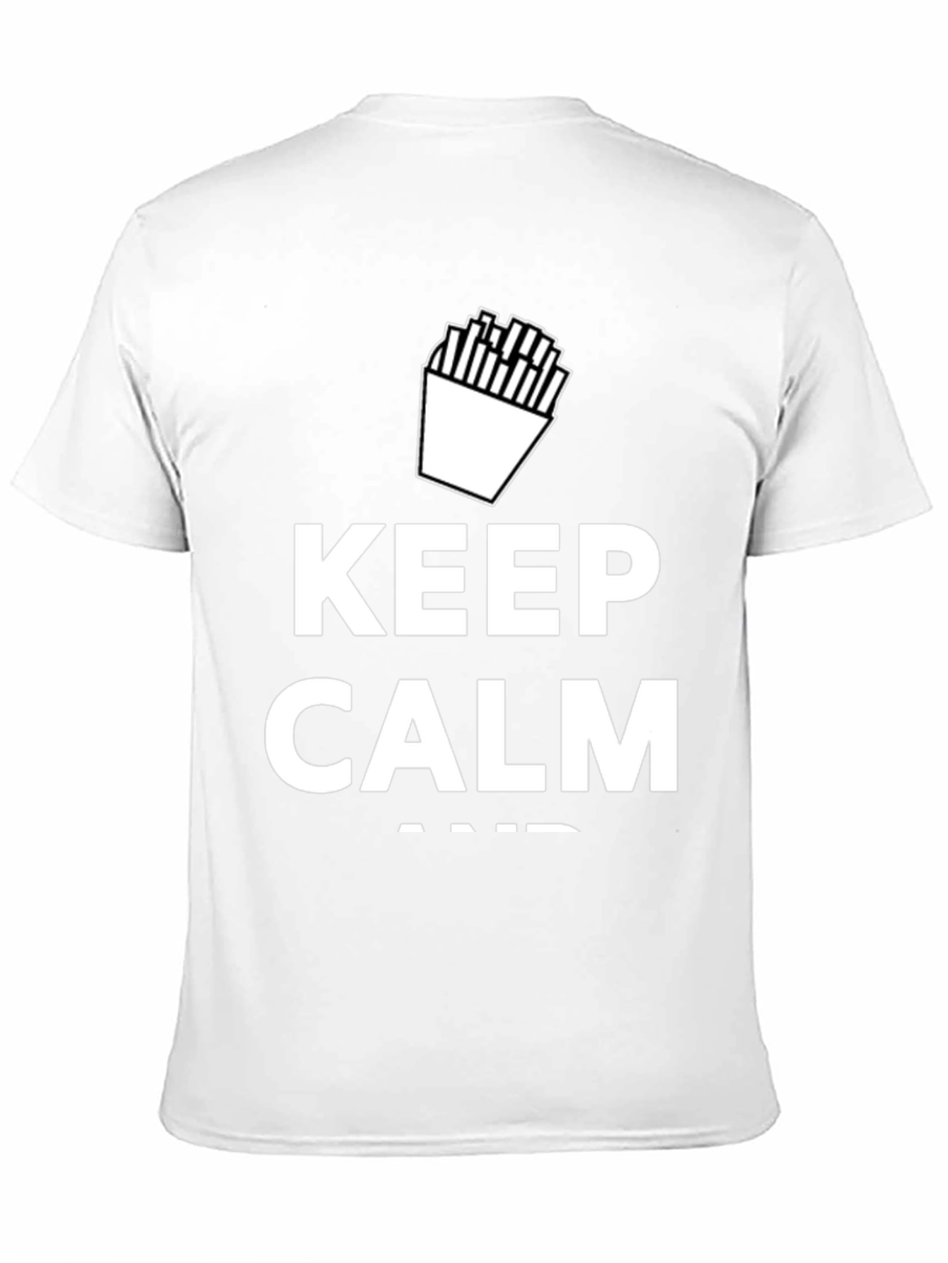 Keep Calm and Eat Fries Black T-Shirt