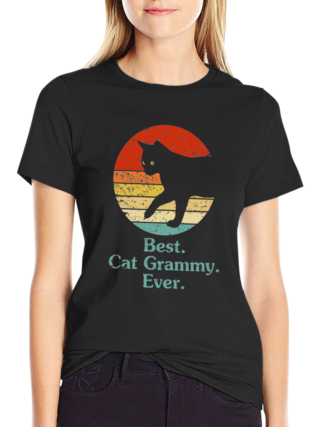Best Cat Grammy Ever T-Shirt - Retro Design