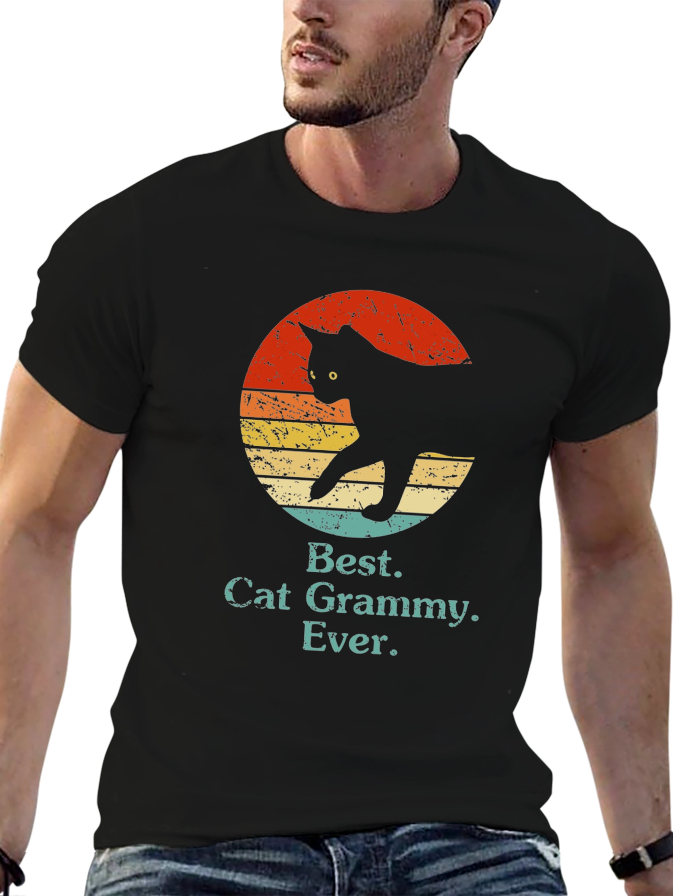 Best Cat Grammy Ever T-Shirt - Retro Design