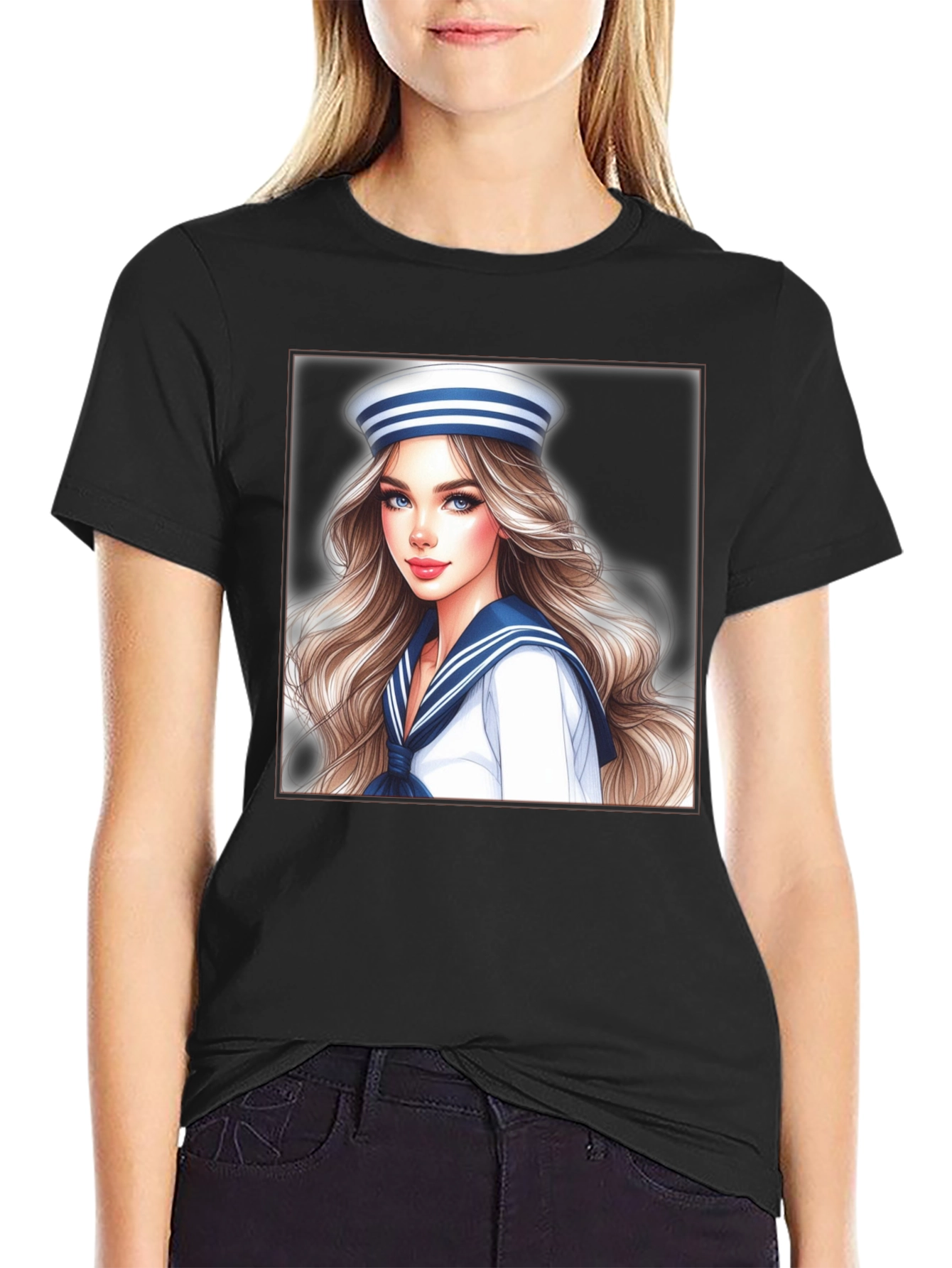 Sailor Girl Graphic T-Shirt - Unique Trendy Design