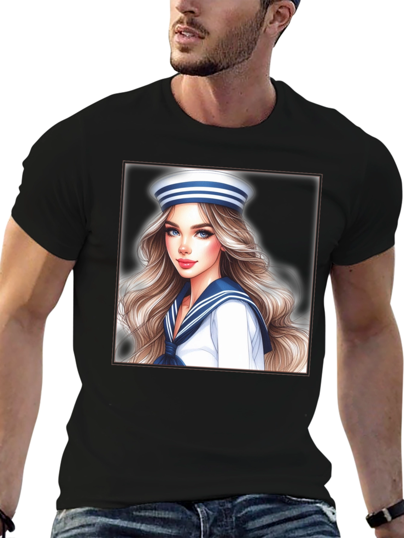 Sailor Girl Graphic T-Shirt - Unique Trendy Design