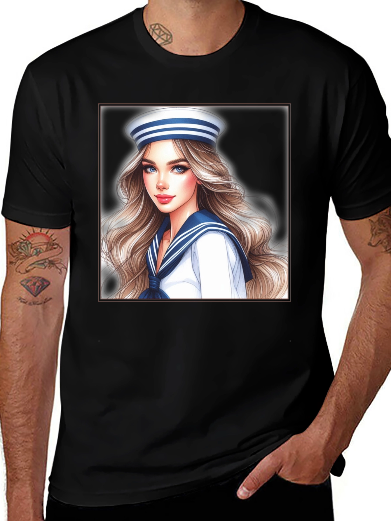 Sailor Girl Graphic T-Shirt - Unique Trendy Design