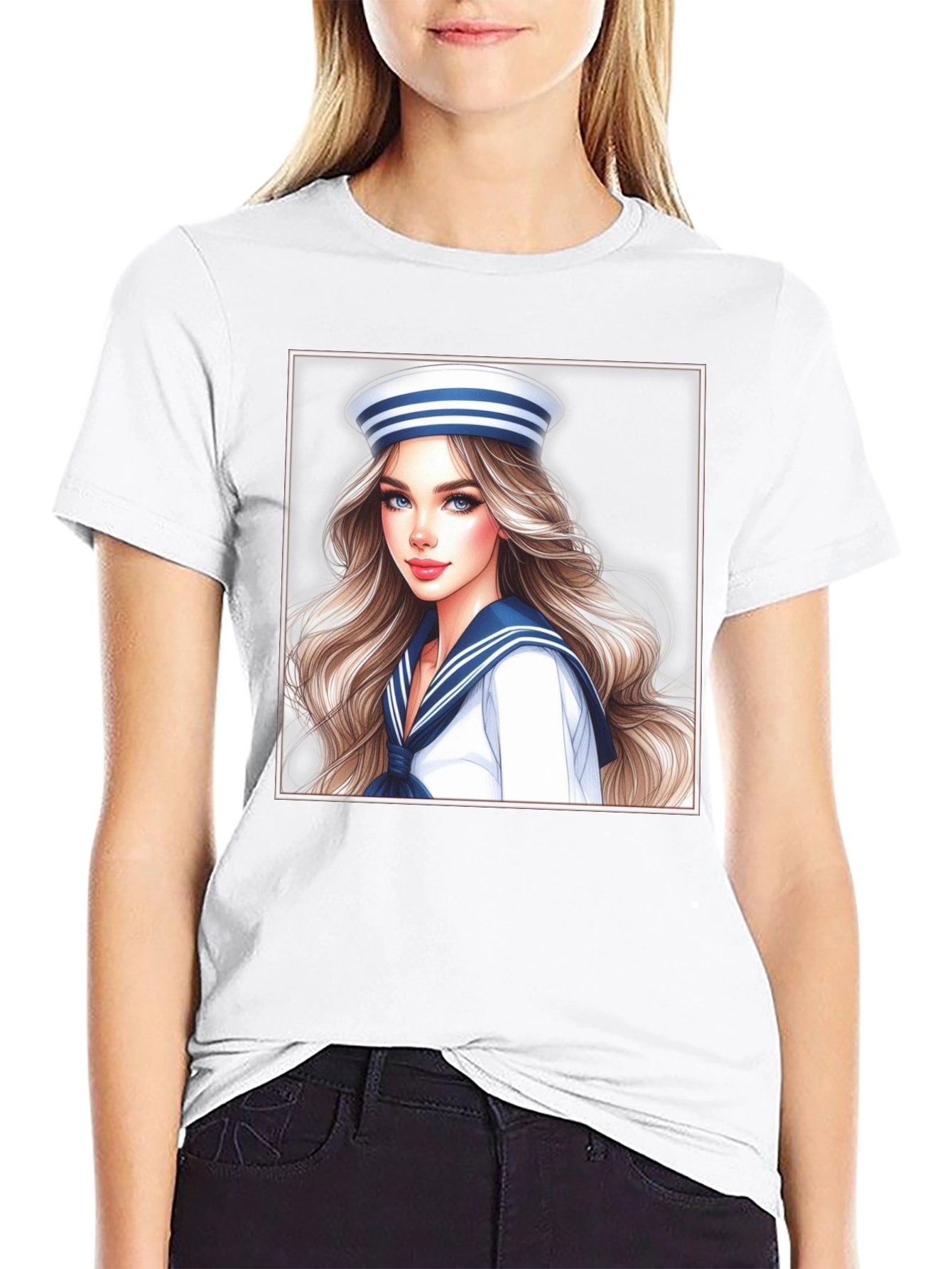 Sailor Girl Graphic T-Shirt - Unique Trendy Design