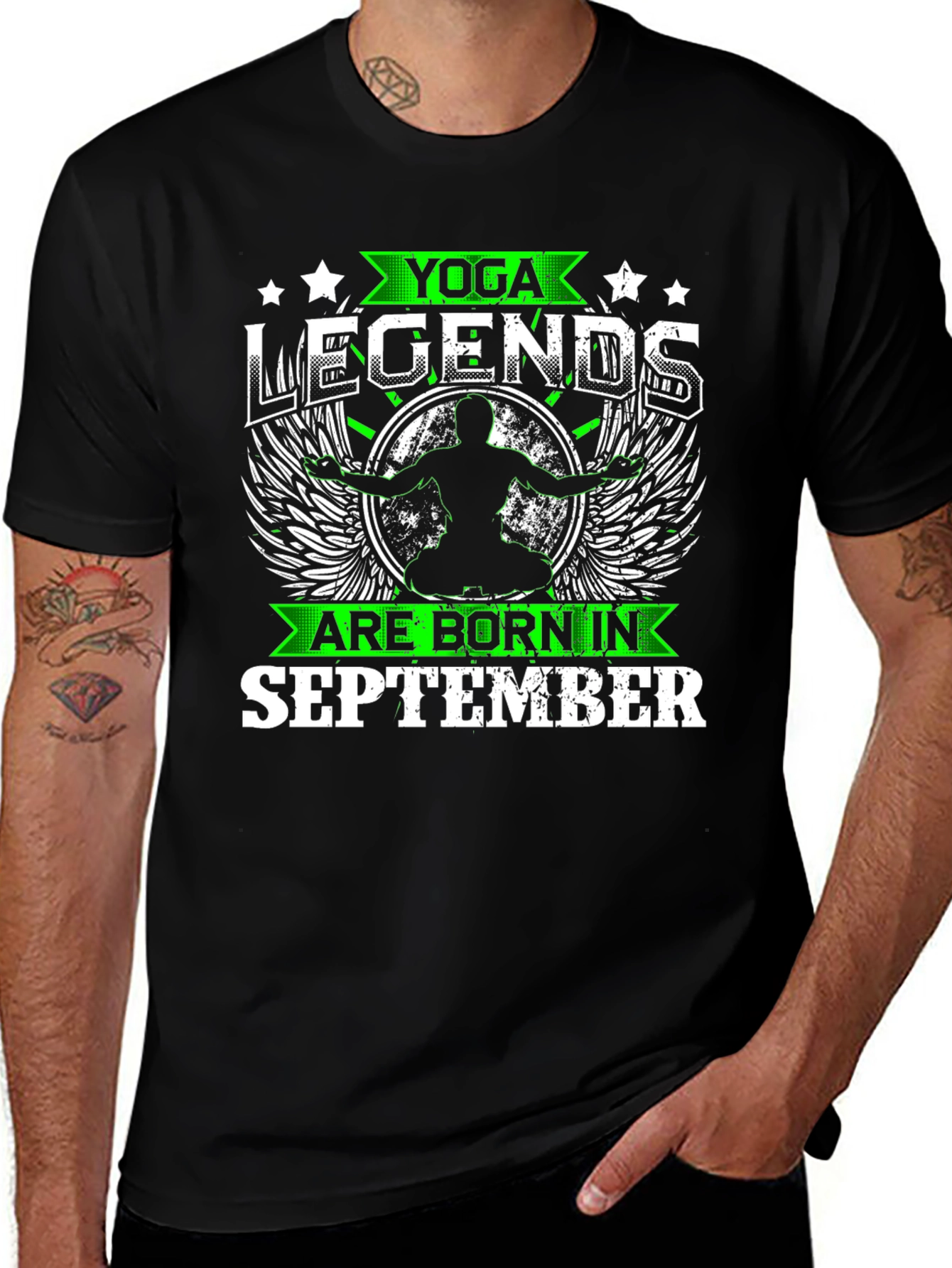 Yoga Legends Born in September Black T-Shirt